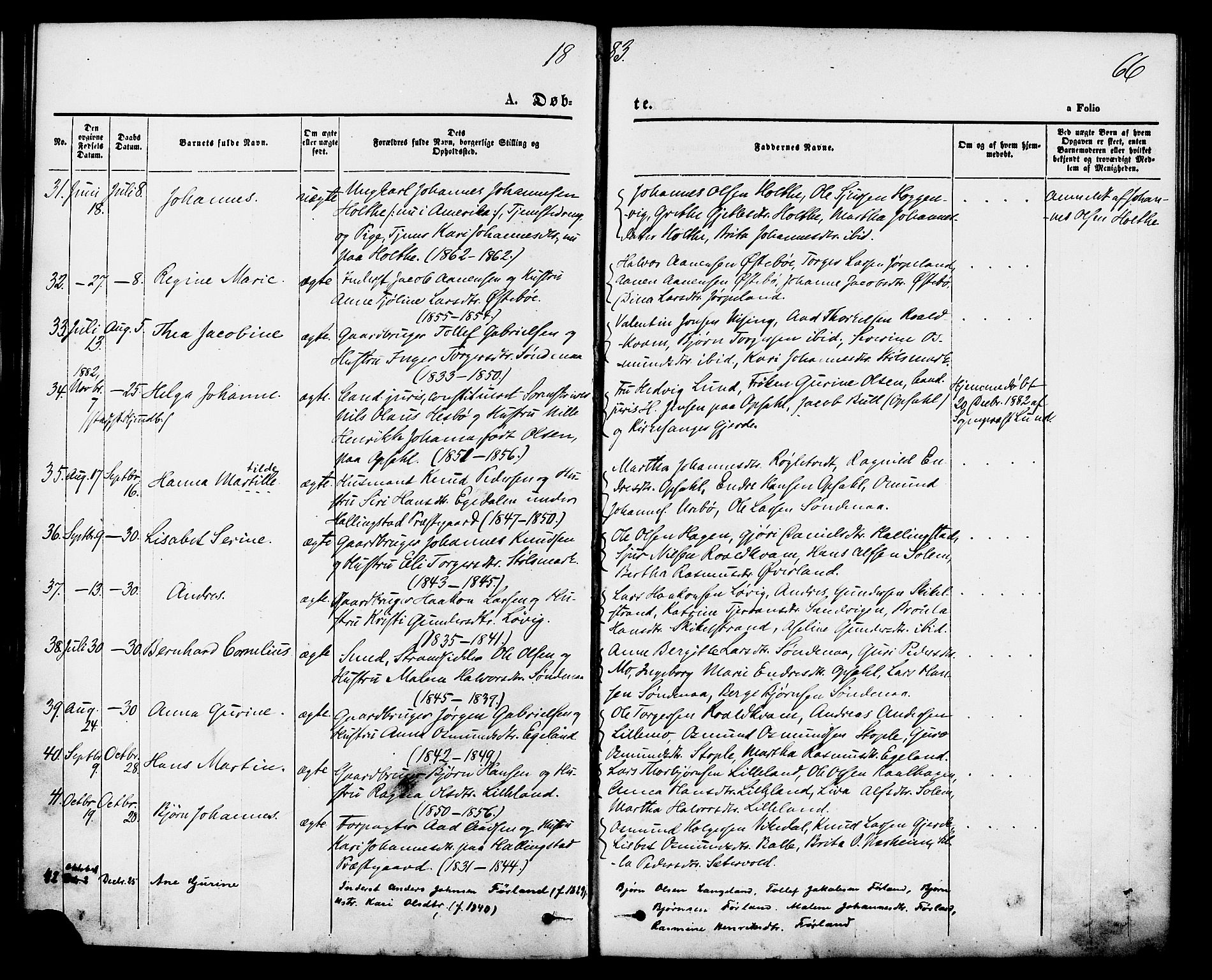 Vikedal sokneprestkontor, SAST/A-101840/01/IV: Parish register (official) no. A 7, 1868-1883, p. 66