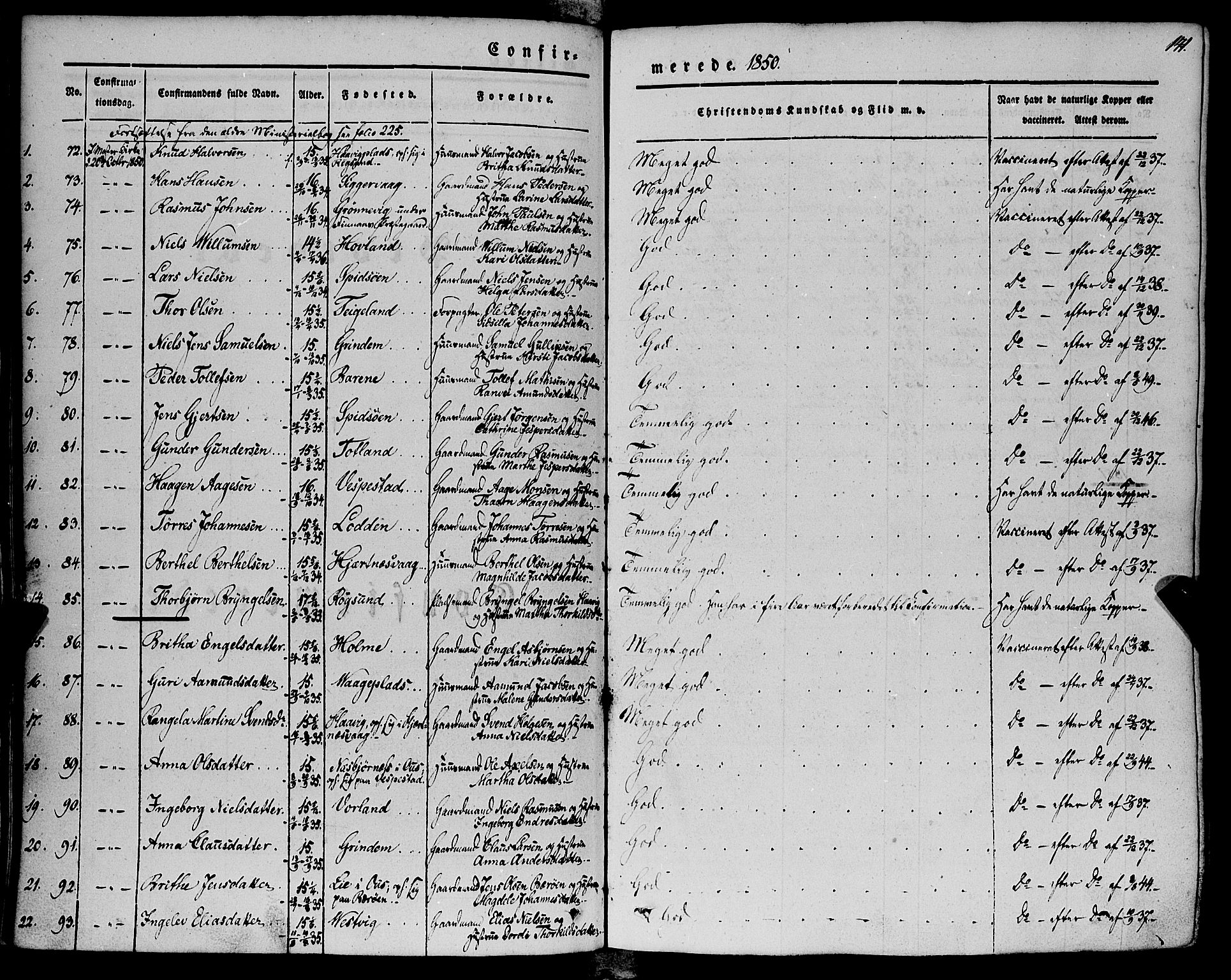 Finnås sokneprestembete, AV/SAB-A-99925/H/Ha/Haa/Haaa/L0007: Parish register (official) no. A 7, 1850-1862, p. 141