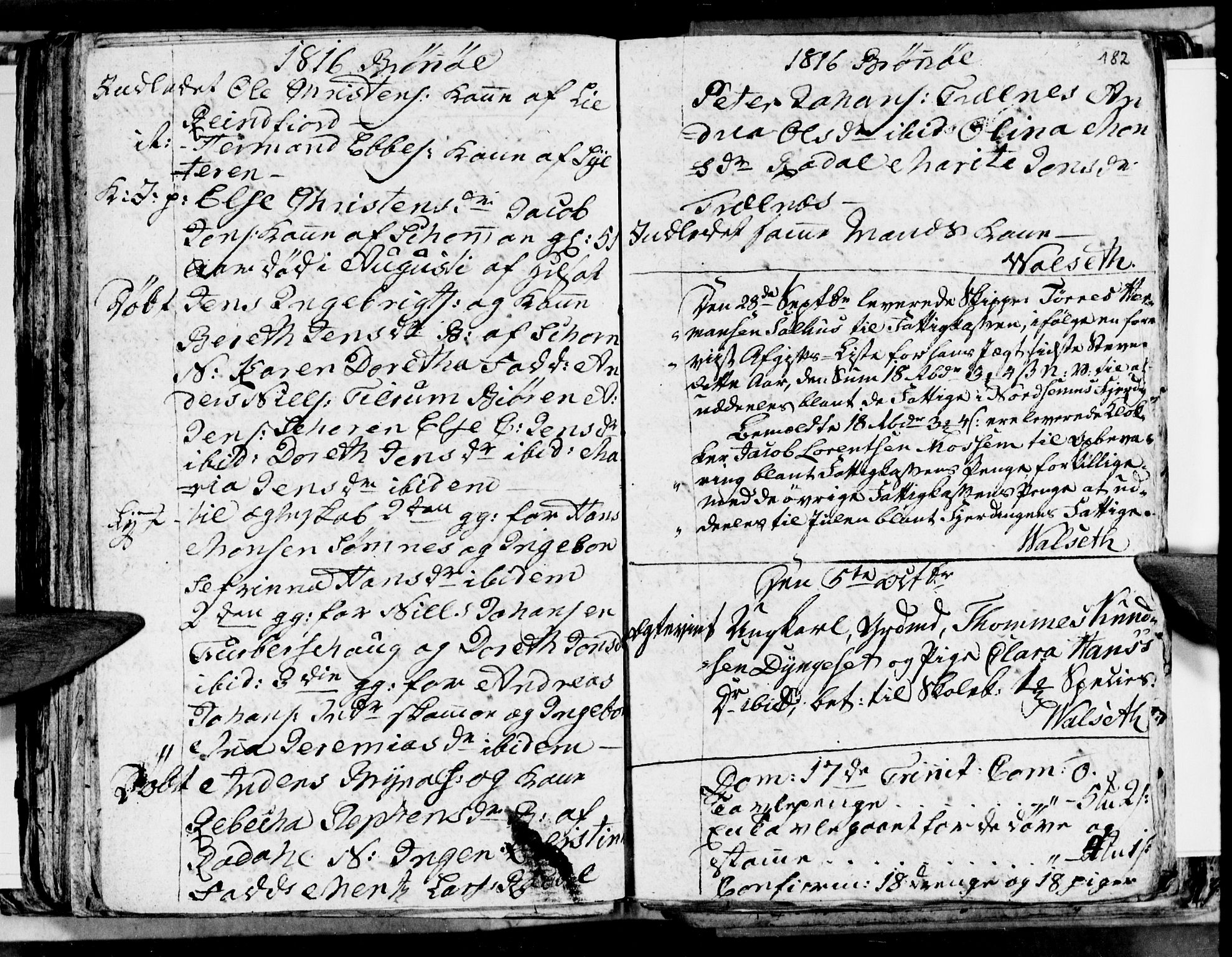 Ministerialprotokoller, klokkerbøker og fødselsregistre - Nordland, AV/SAT-A-1459/813/L0209: Parish register (copy) no. 813C01, 1803-1821, p. 182