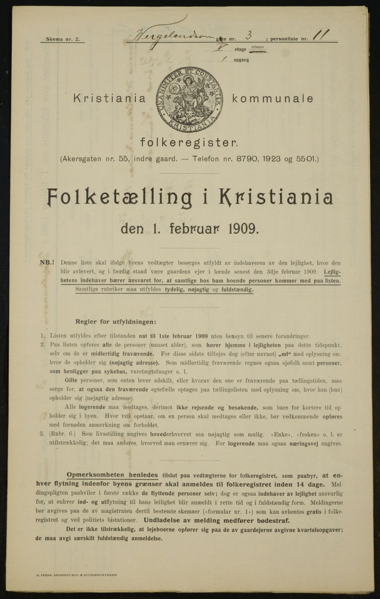 OBA, Municipal Census 1909 for Kristiania, 1909, p. 115975