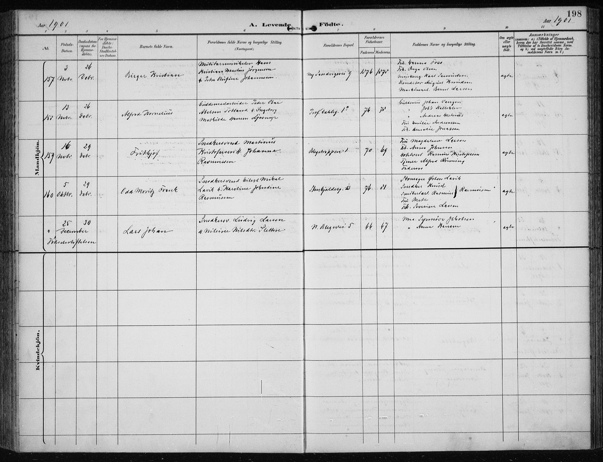 Korskirken sokneprestembete, AV/SAB-A-76101/H/Hab: Parish register (copy) no. B 10, 1896-1905, p. 198