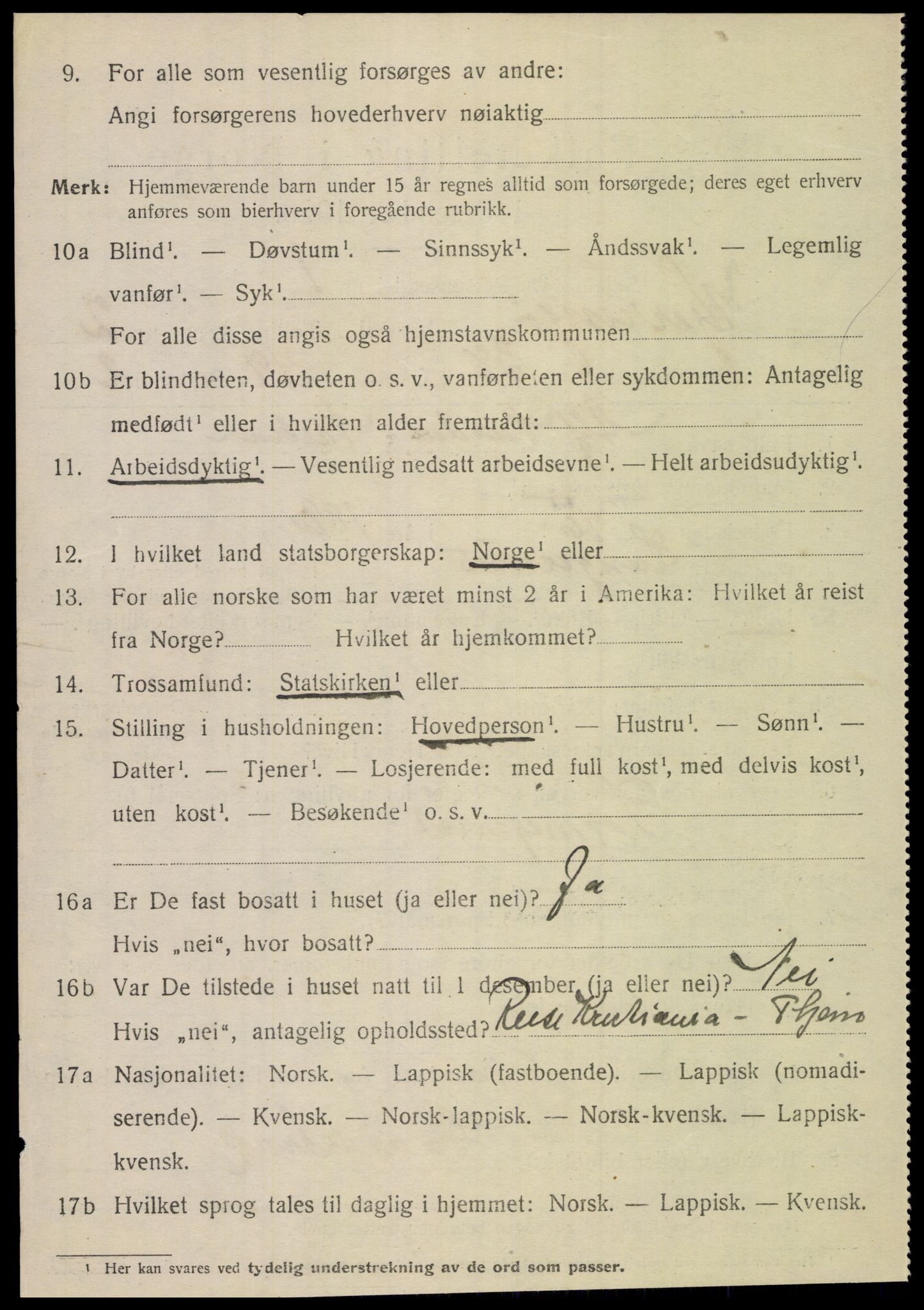 SAT, 1920 census for Kjerringøy, 1920, p. 1266