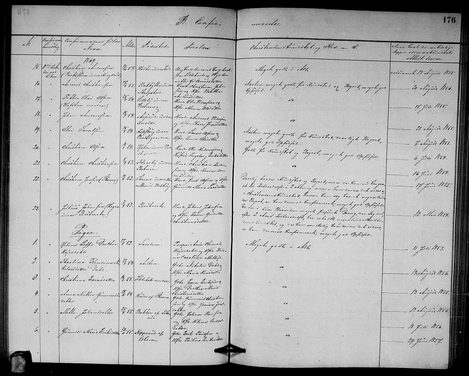 Høland prestekontor Kirkebøker, SAO/A-10346a/G/Ga/L0006: Parish register (copy) no. I 6, 1869-1879, p. 176