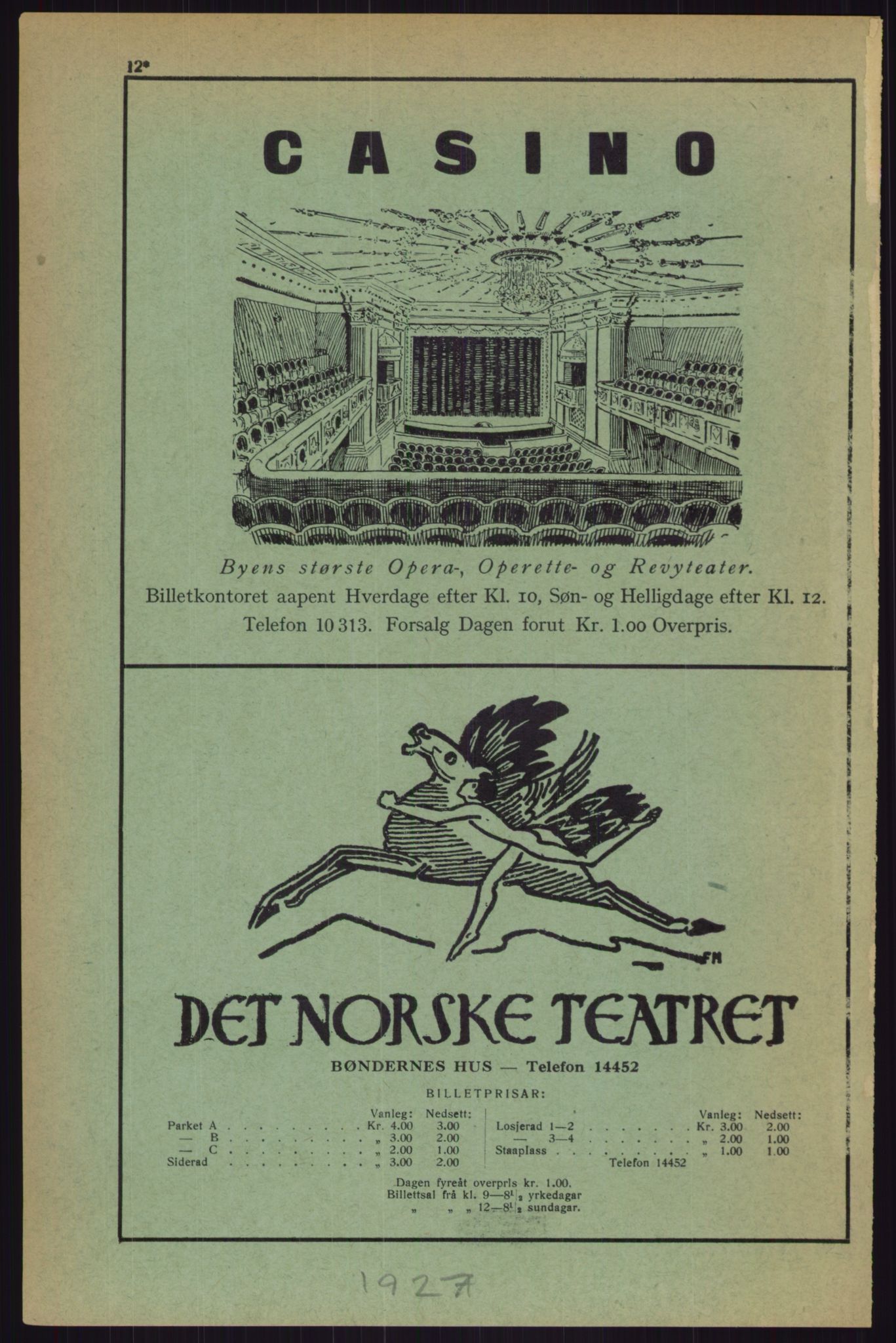 Kristiania/Oslo adressebok, PUBL/-, 1927, p. 12