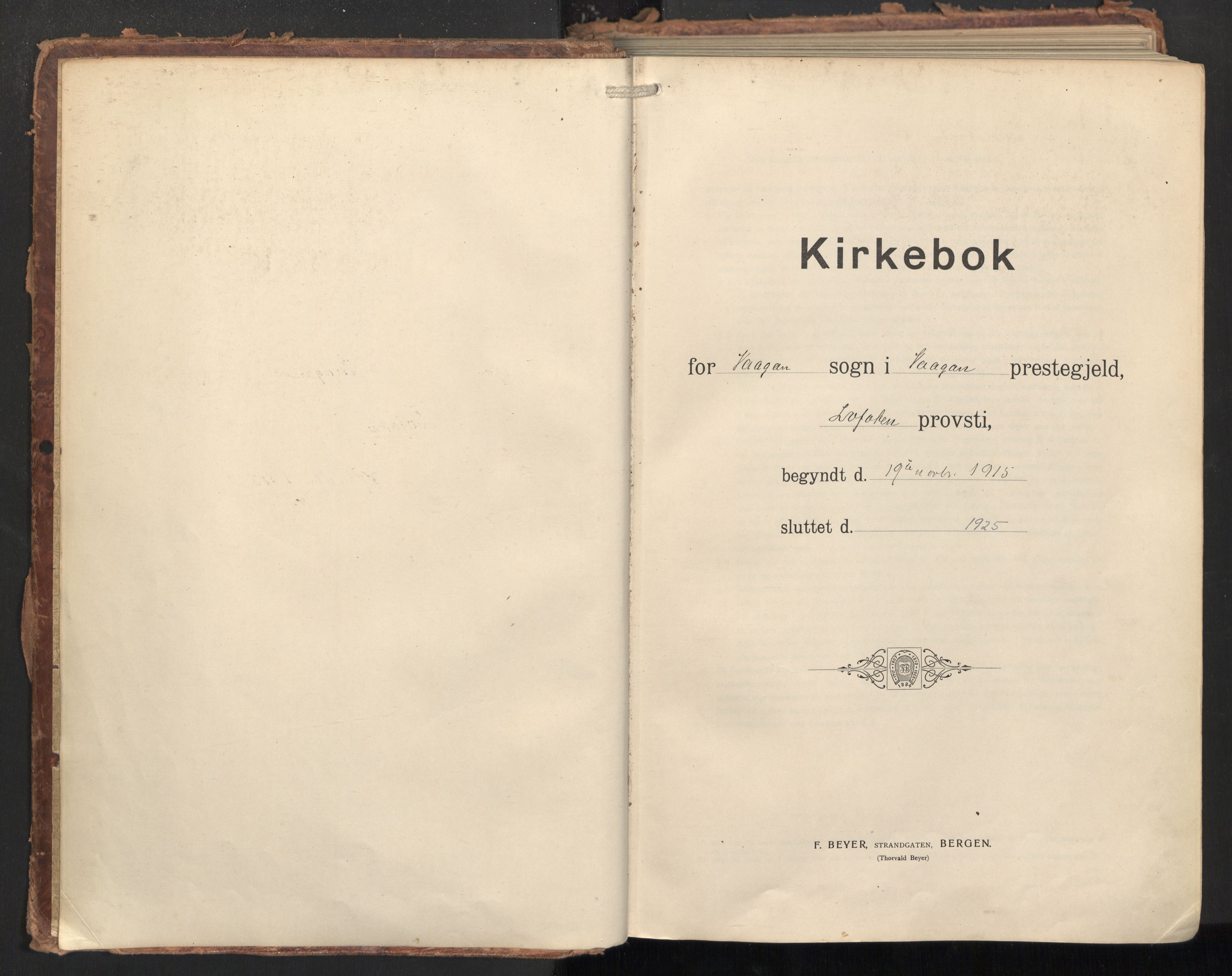 Ministerialprotokoller, klokkerbøker og fødselsregistre - Nordland, SAT/A-1459/874/L1064: Parish register (official) no. 874A08, 1915-1926