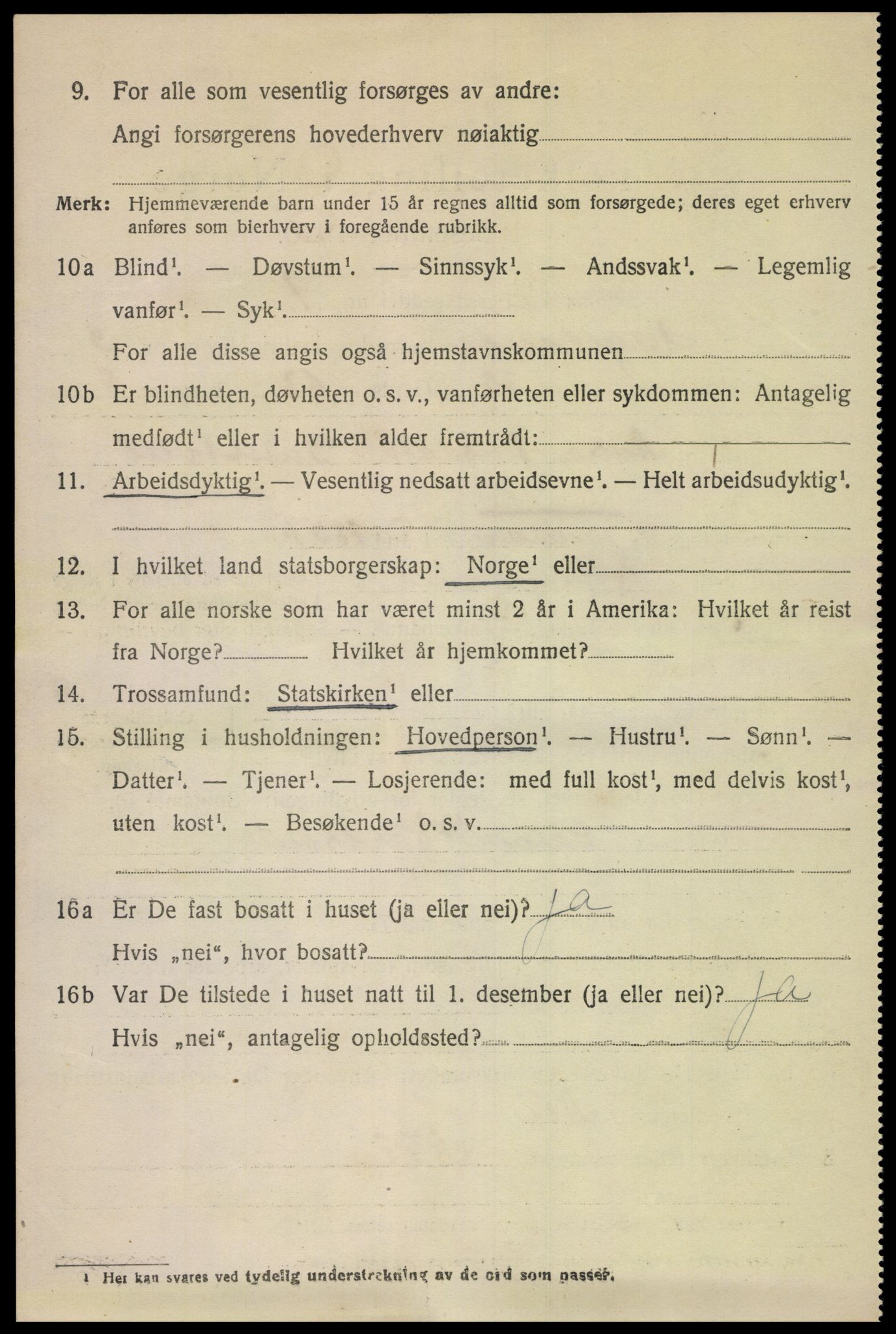 SAK, 1920 census for Hægeland, 1920, p. 1294