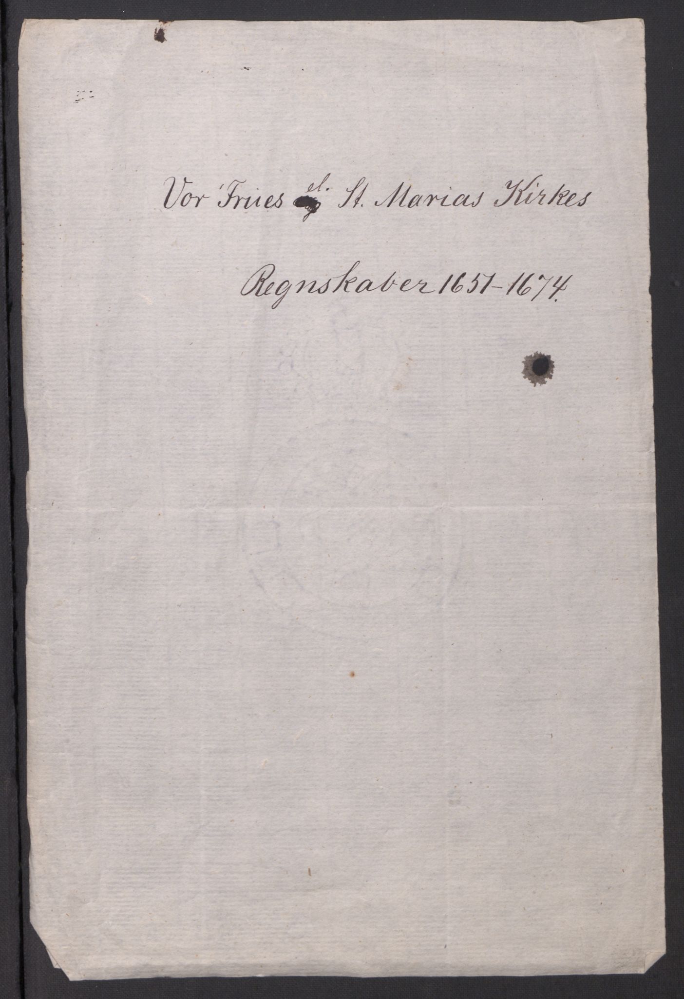 Rentekammeret inntil 1814, Reviderte regnskaper, Kirkeregnskap, AV/RA-EA-4067/Rf/L0122: Kirkeregnskap, 1651-1674