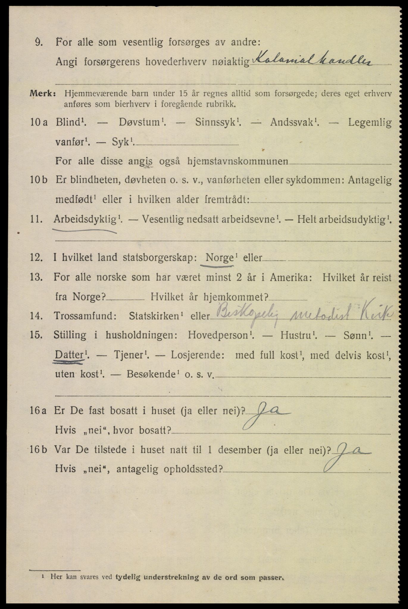 SAK, 1920 census for Flekkefjord, 1920, p. 3203