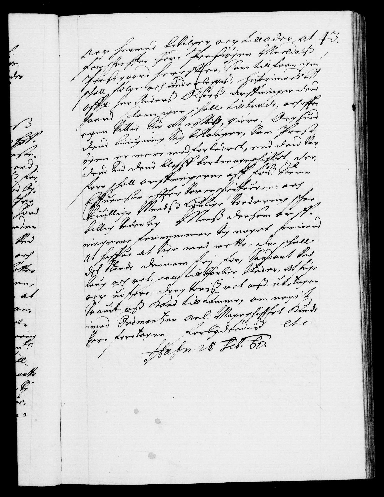 Danske Kanselli 1572-1799, AV/RA-EA-3023/F/Fc/Fca/Fcaa/L0010: Norske registre (mikrofilm), 1660-1670, p. 43a