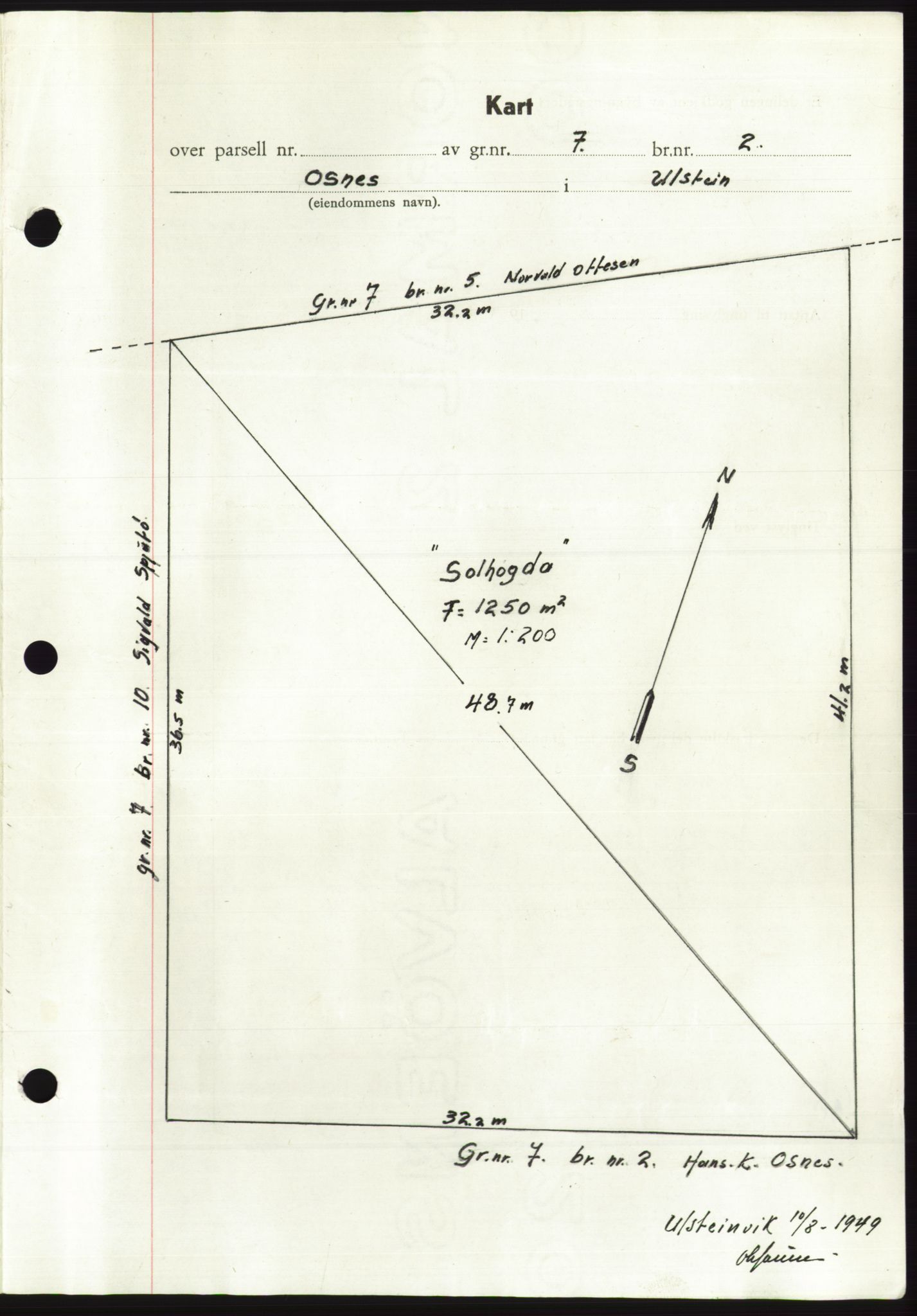 Søre Sunnmøre sorenskriveri, AV/SAT-A-4122/1/2/2C/L0084: Mortgage book no. 10A, 1949-1949, Diary no: : 1320/1949