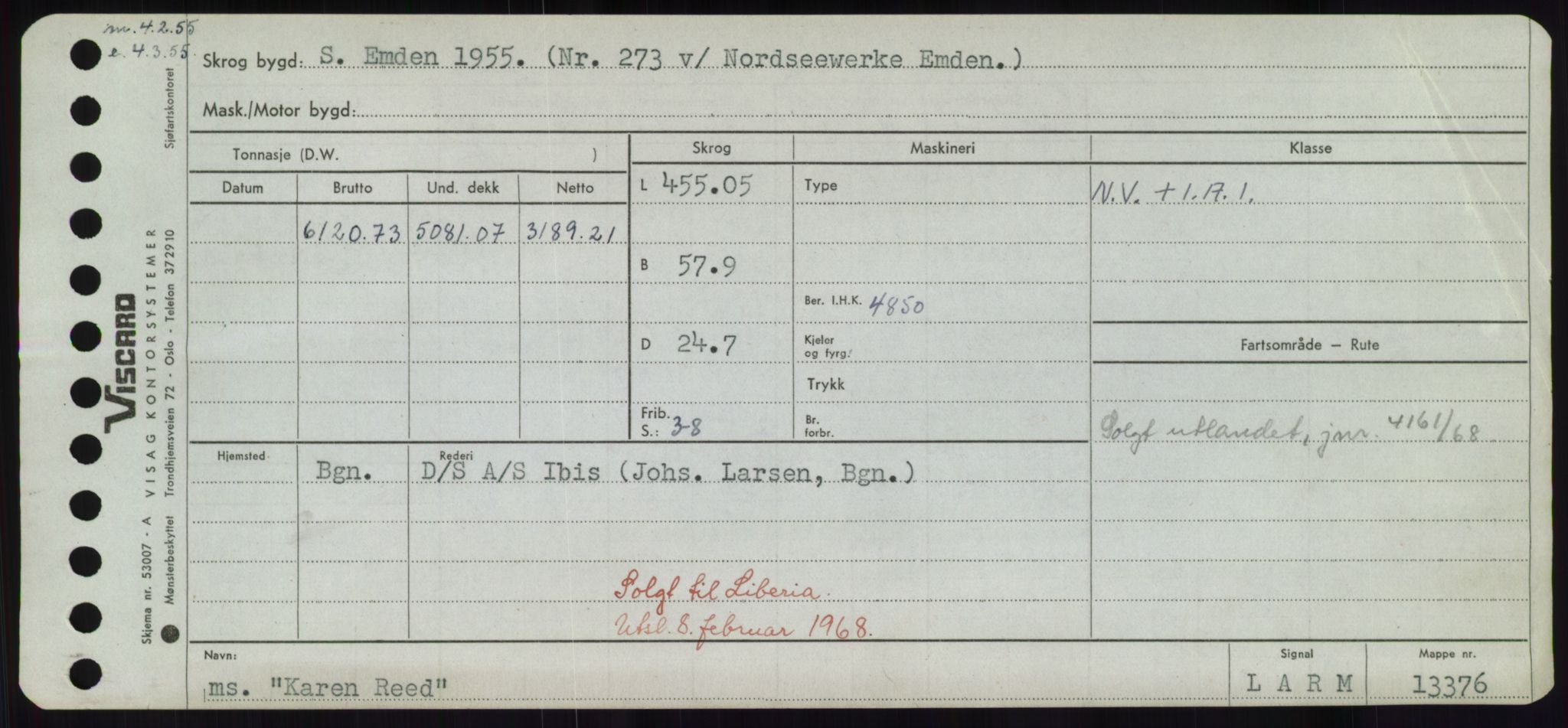 Sjøfartsdirektoratet med forløpere, Skipsmålingen, RA/S-1627/H/Hd/L0020: Fartøy, K-Kon, p. 75