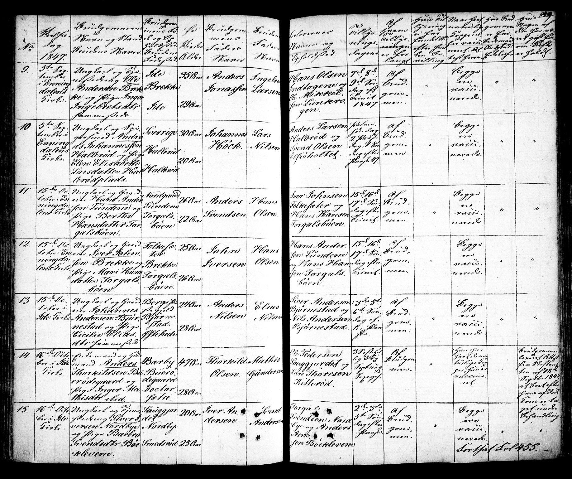 Idd prestekontor Kirkebøker, AV/SAO-A-10911/F/Fc/L0003: Parish register (official) no. III 3, 1832-1847, p. 249