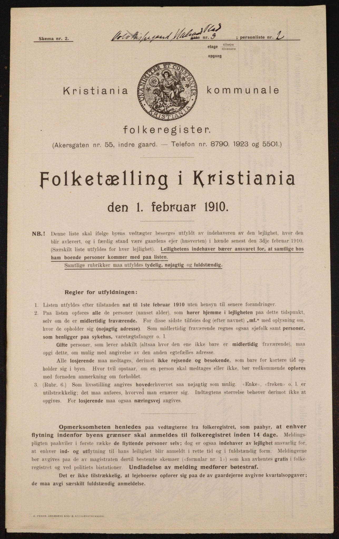 OBA, Municipal Census 1910 for Kristiania, 1910, p. 84069