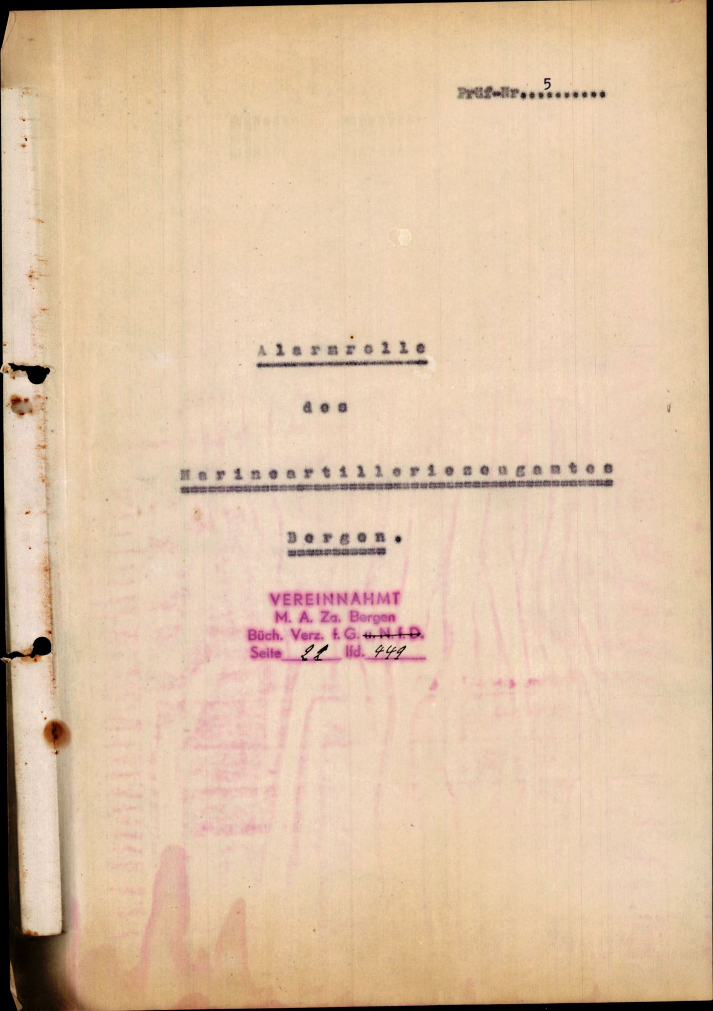 Forsvarets Overkommando. 2 kontor. Arkiv 11.4. Spredte tyske arkivsaker, AV/RA-RAFA-7031/D/Dar/Darc/L0031: Tysk marine og marineartilleri, 1940-1943, p. 61