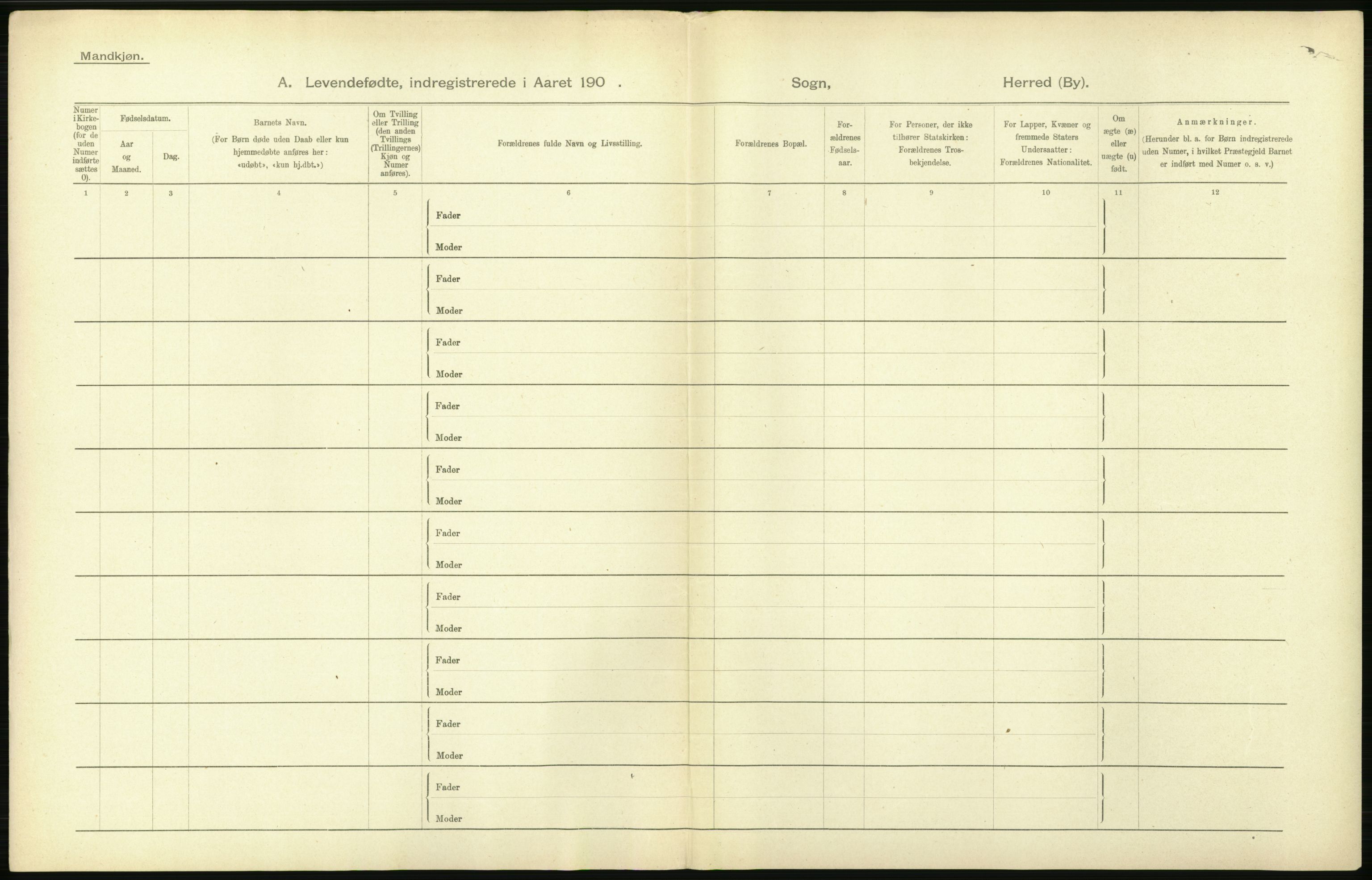 Statistisk sentralbyrå, Sosiodemografiske emner, Befolkning, AV/RA-S-2228/D/Df/Dfa/Dfaa/L0011: Lister og Mandal amt: Fødte, gifte, døde, 1903, p. 222