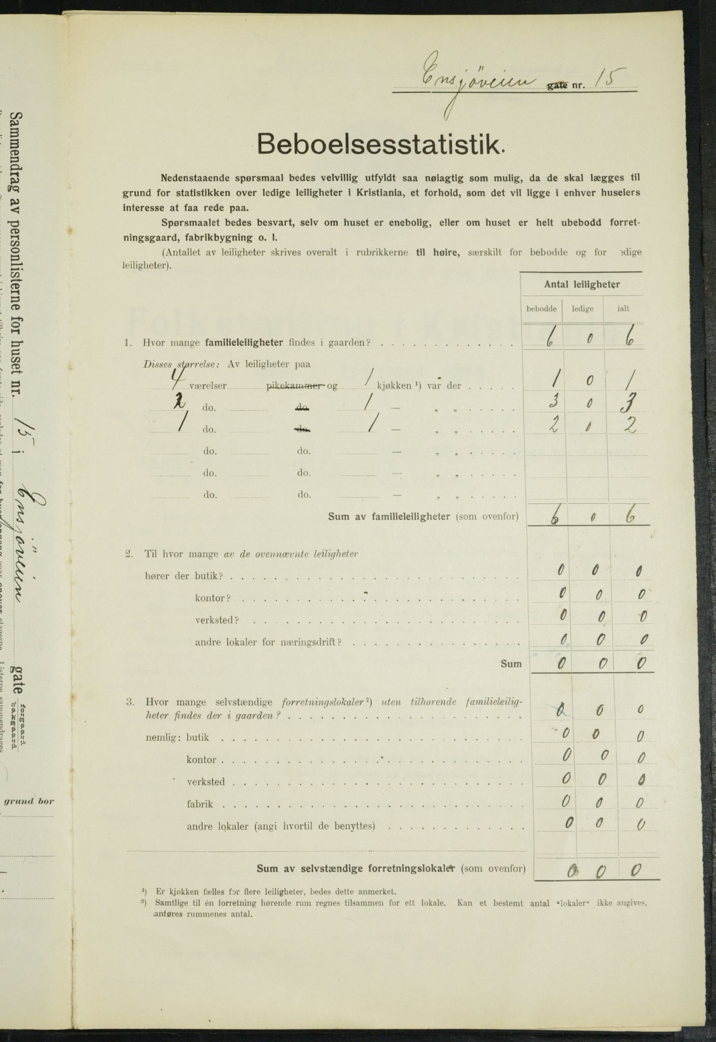 OBA, Municipal Census 1914 for Kristiania, 1914, p. 22111