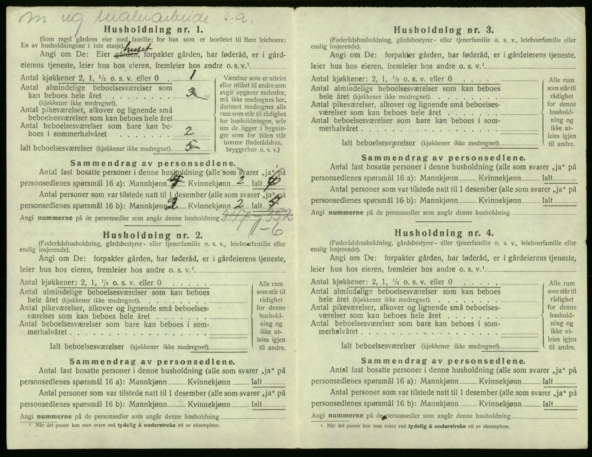 SAB, 1920 census for Fjell, 1920, p. 283