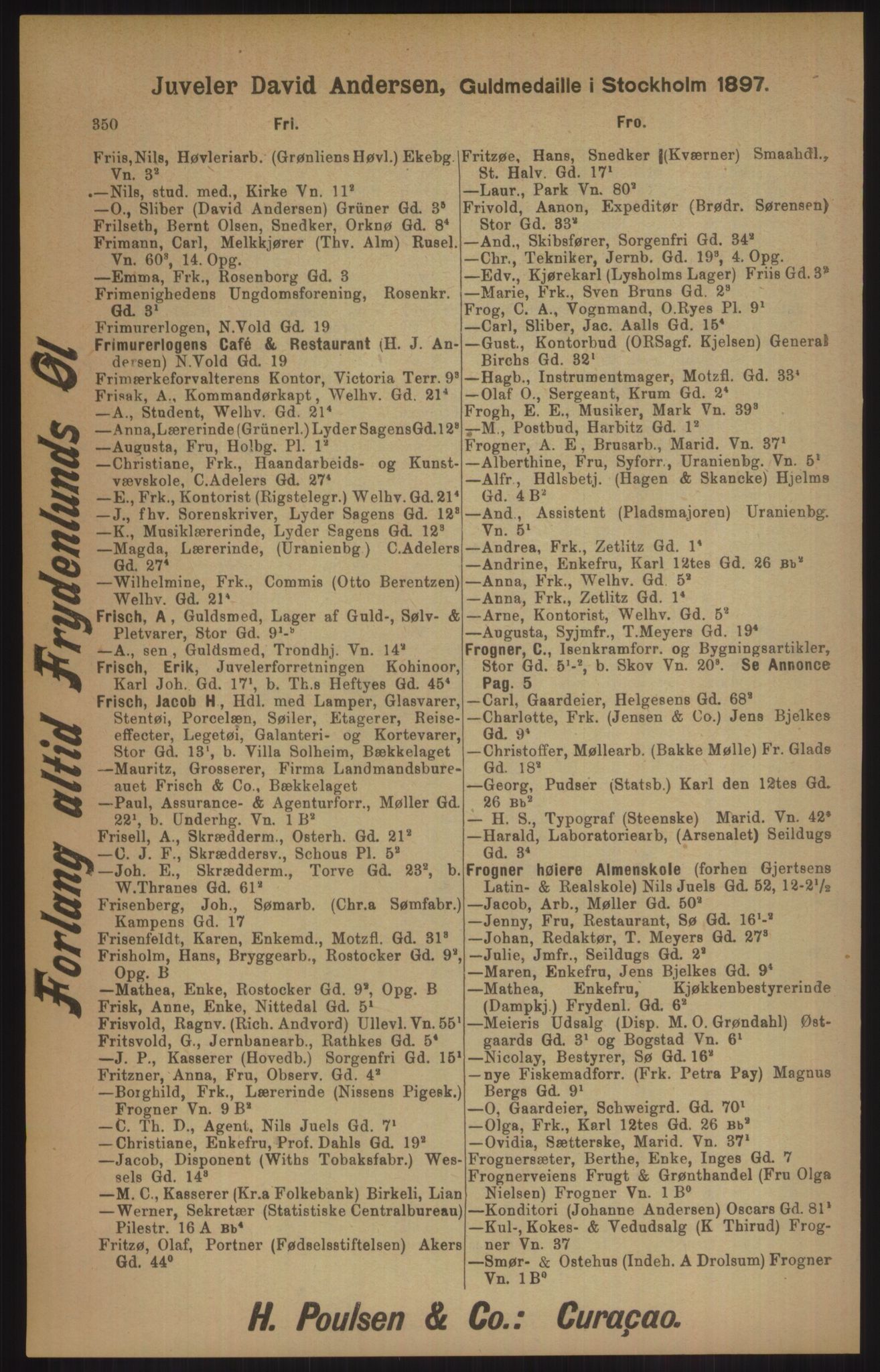 Kristiania/Oslo adressebok, PUBL/-, 1905, p. 350