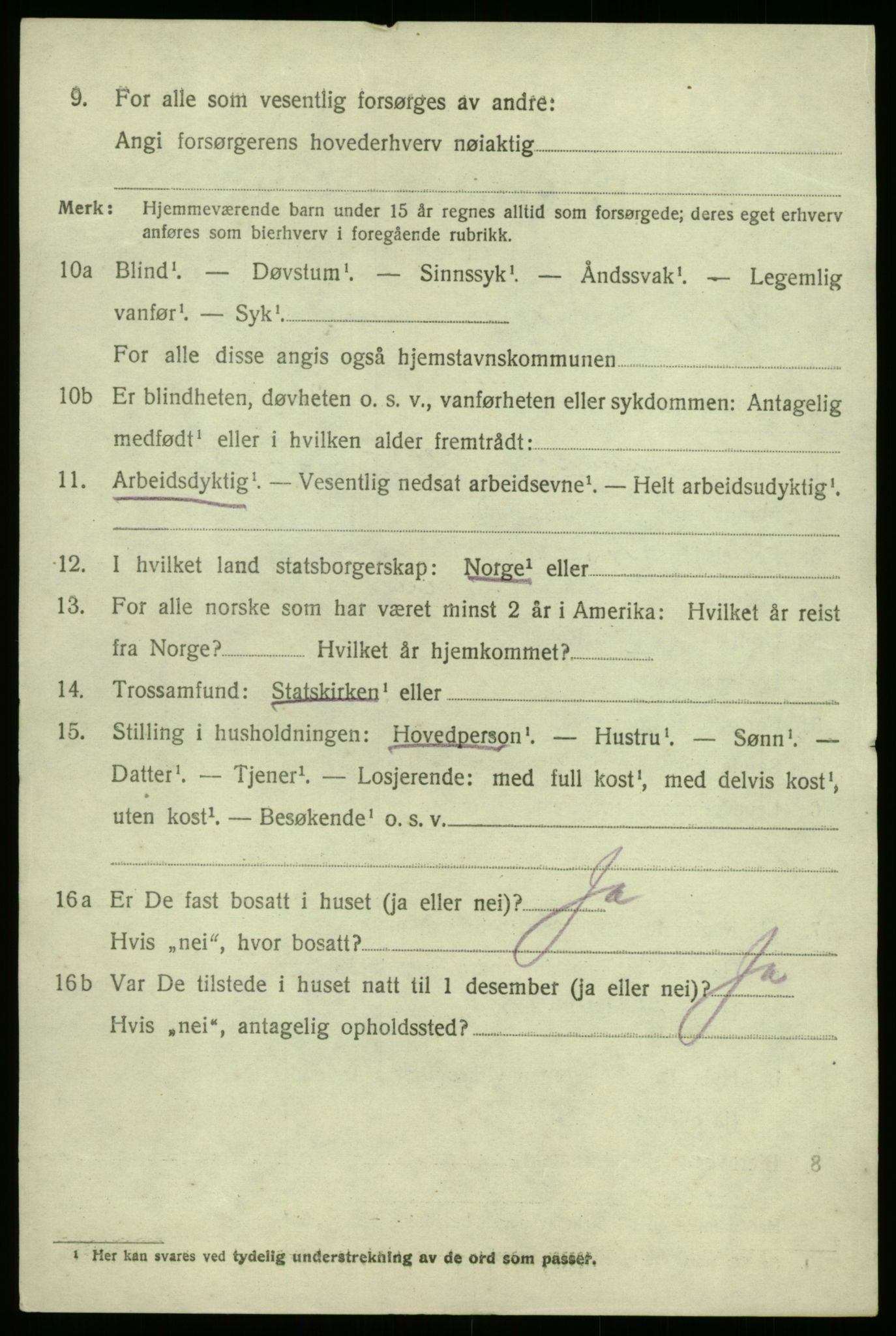 SAB, 1920 census for Kyrkjebø, 1920, p. 2914