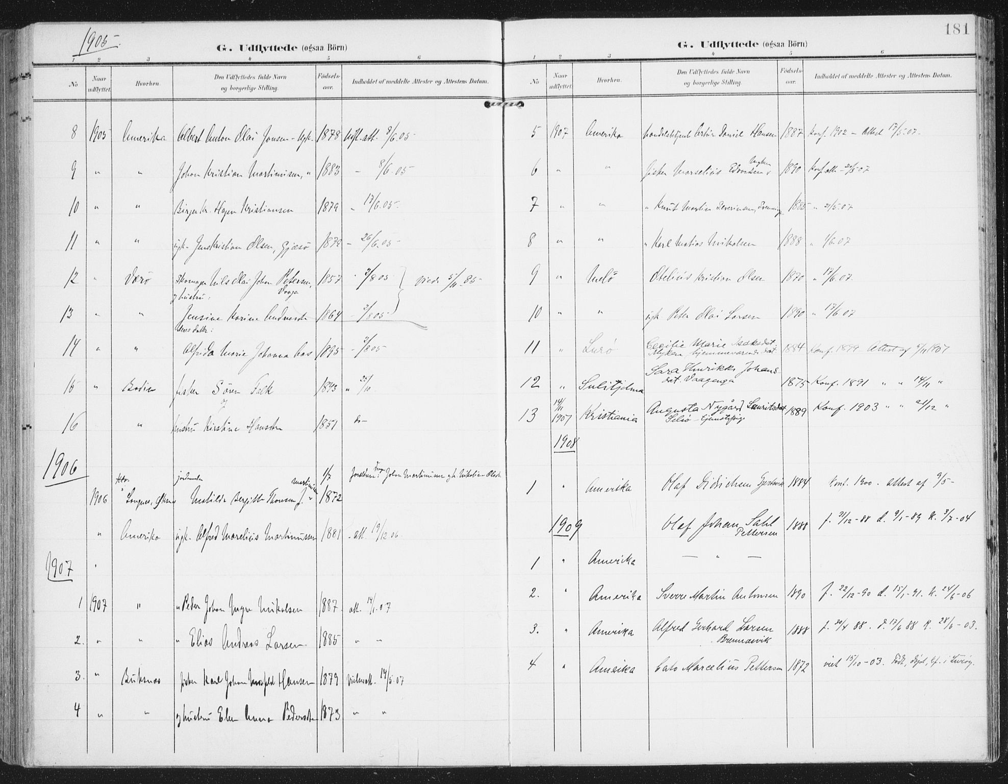 Ministerialprotokoller, klokkerbøker og fødselsregistre - Nordland, AV/SAT-A-1459/841/L0612: Parish register (official) no. 841A15, 1902-1910, p. 181