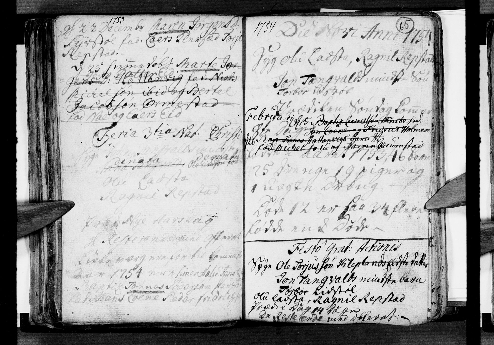 Søgne sokneprestkontor, SAK/1111-0037/F/Fa/Fab/L0003: Parish register (official) no. A 3, 1751-1759, p. 65