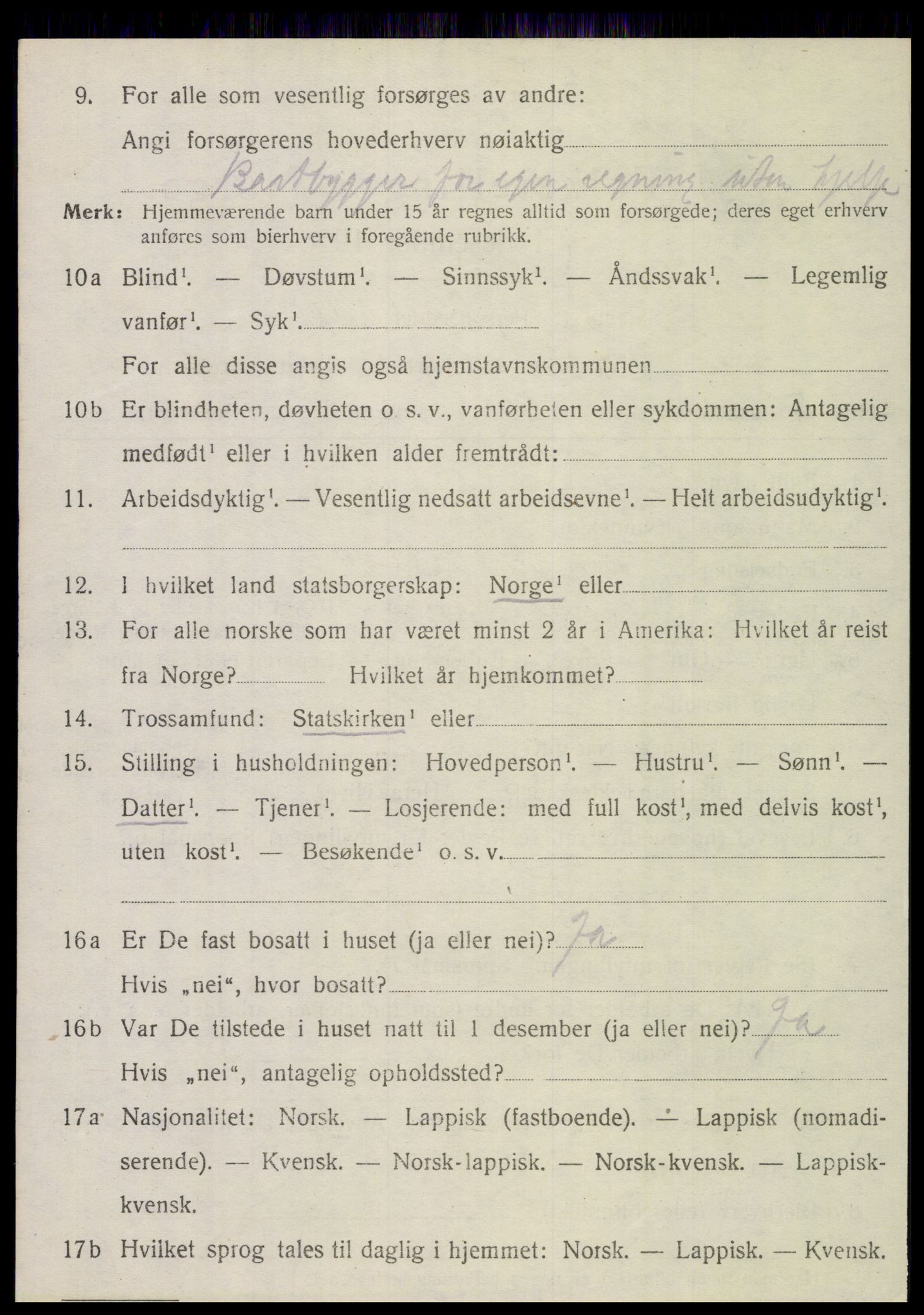 SAT, 1920 census for Hemnes, 1920, p. 5939