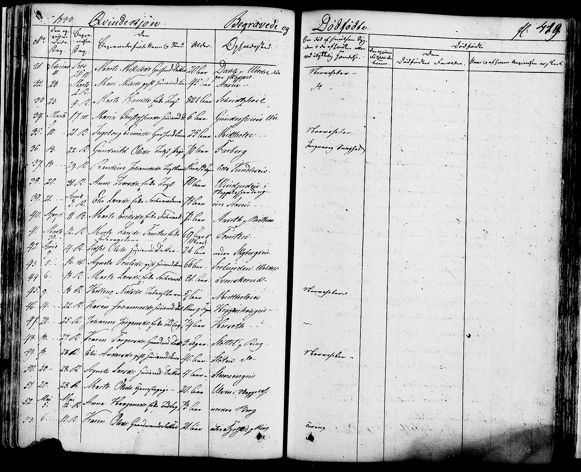 Ringsaker prestekontor, SAH/PREST-014/K/Ka/L0007: Parish register (official) no. 7B, 1826-1837, p. 419