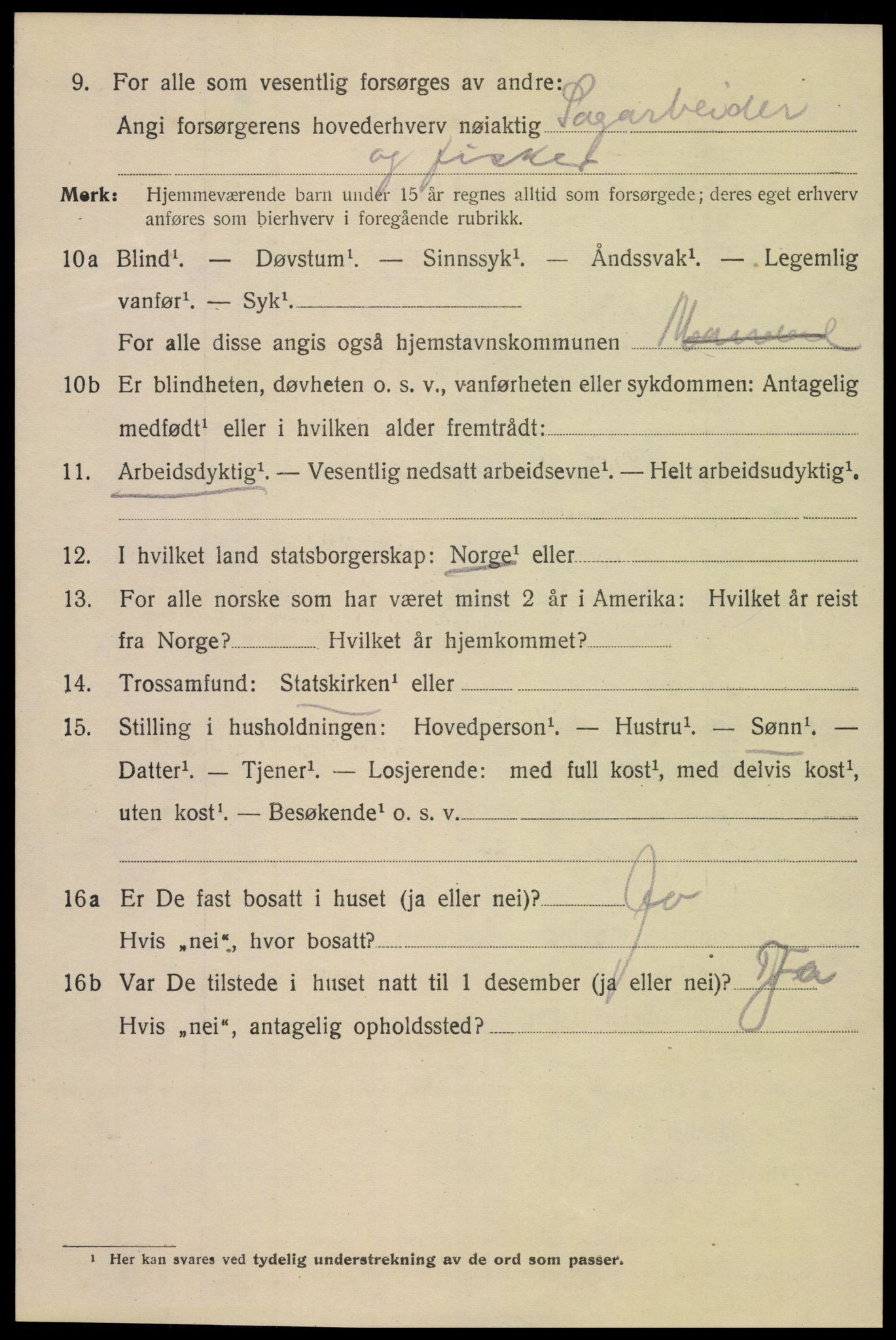 SAK, 1920 census for Mandal, 1920, p. 7282