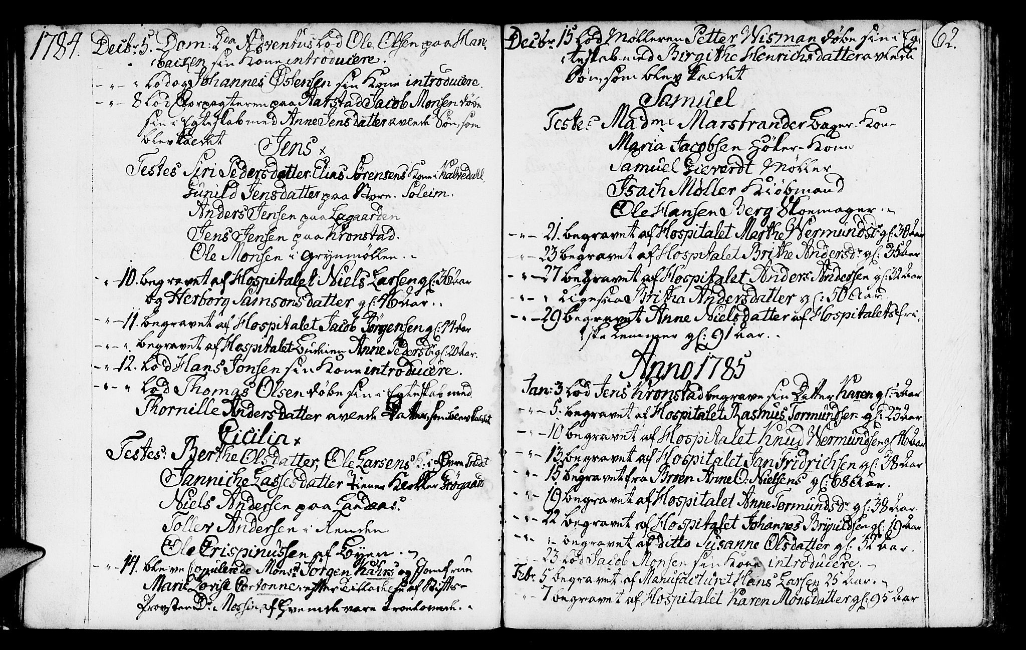 St. Jørgens hospital og Årstad sokneprestembete, AV/SAB-A-99934: Parish register (official) no. A 2, 1766-1814, p. 62