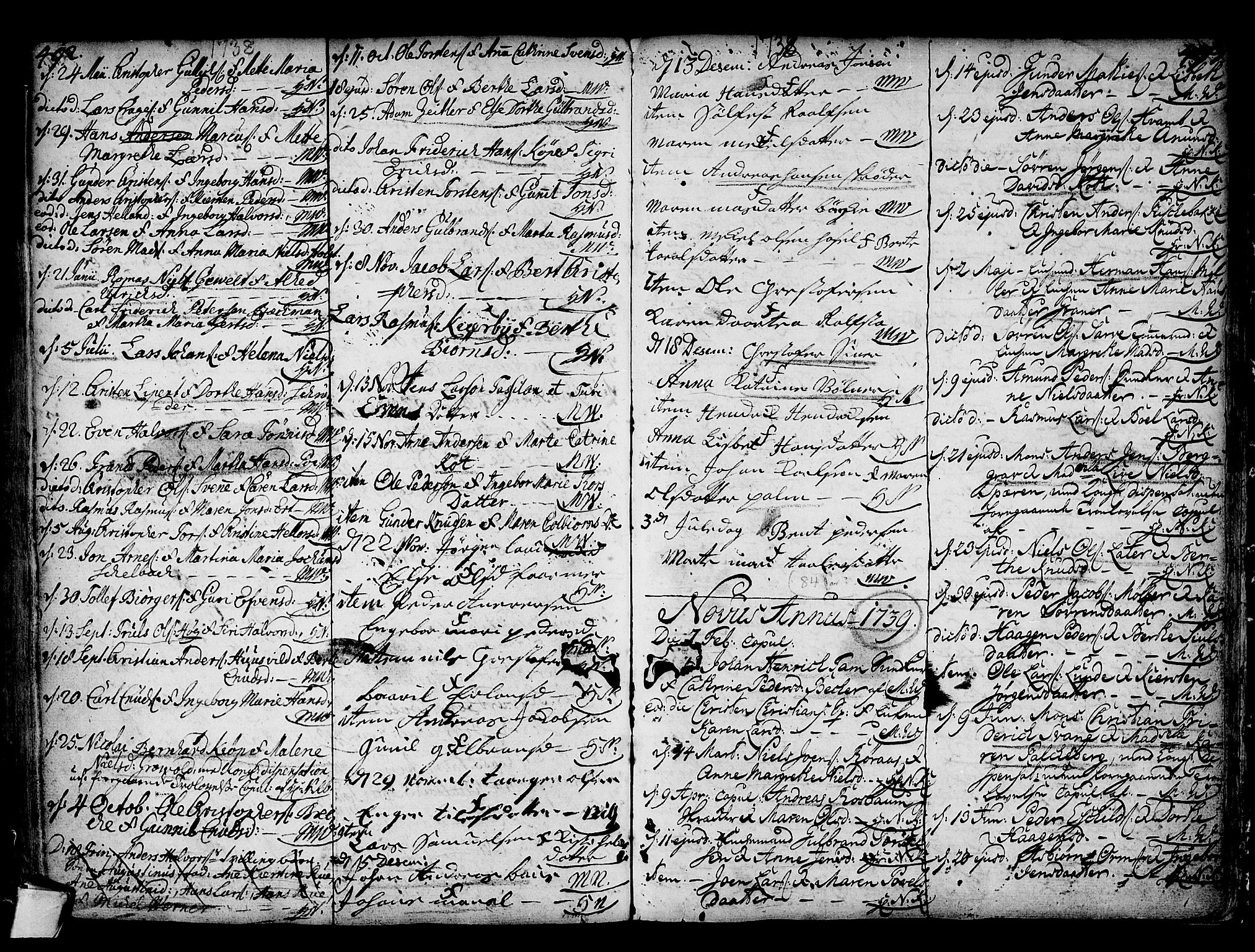 Kongsberg kirkebøker, AV/SAKO-A-22/F/Fa/L0002: Parish register (official) no. I 2, 1721-1743, p. 492-493
