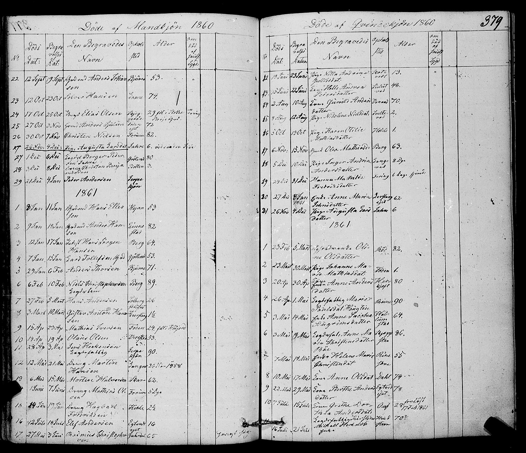 Ramnes kirkebøker, AV/SAKO-A-314/F/Fa/L0005: Parish register (official) no. I 5, 1841-1861, p. 378-379