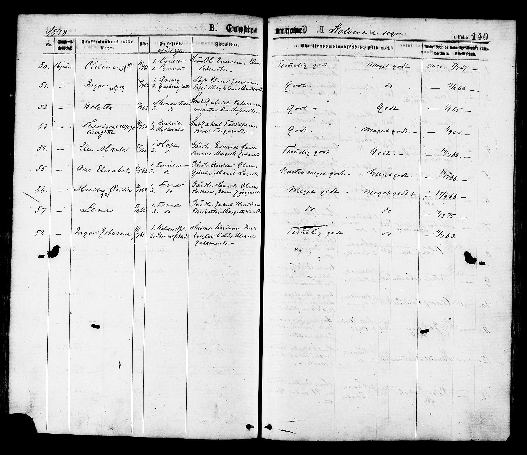 Ministerialprotokoller, klokkerbøker og fødselsregistre - Nord-Trøndelag, SAT/A-1458/780/L0642: Parish register (official) no. 780A07 /1, 1874-1885, p. 140