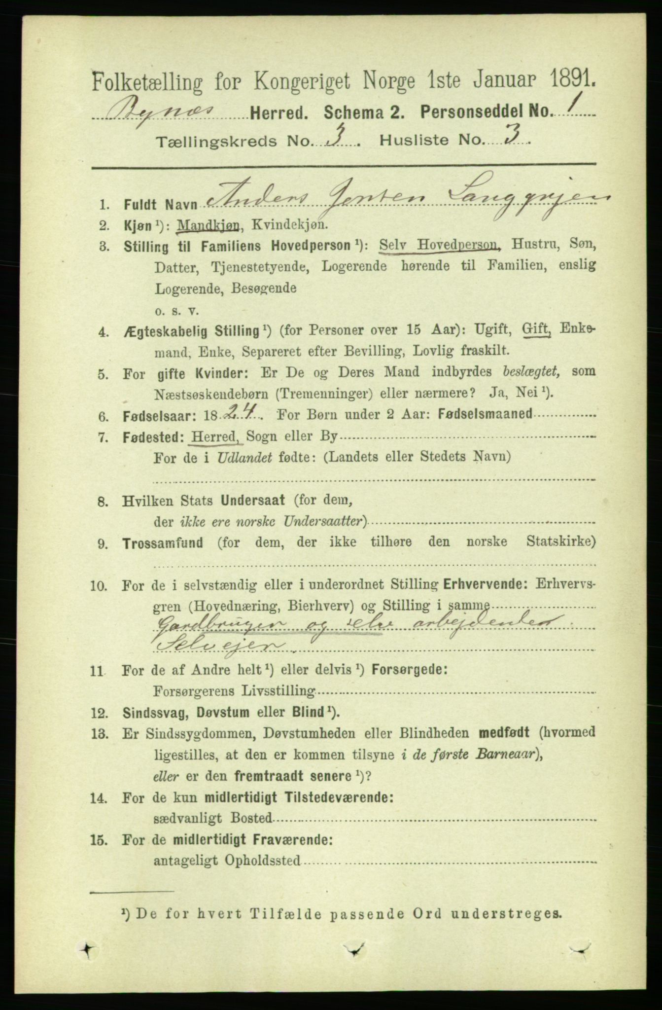 RA, 1891 census for 1655 Byneset, 1891, p. 1301