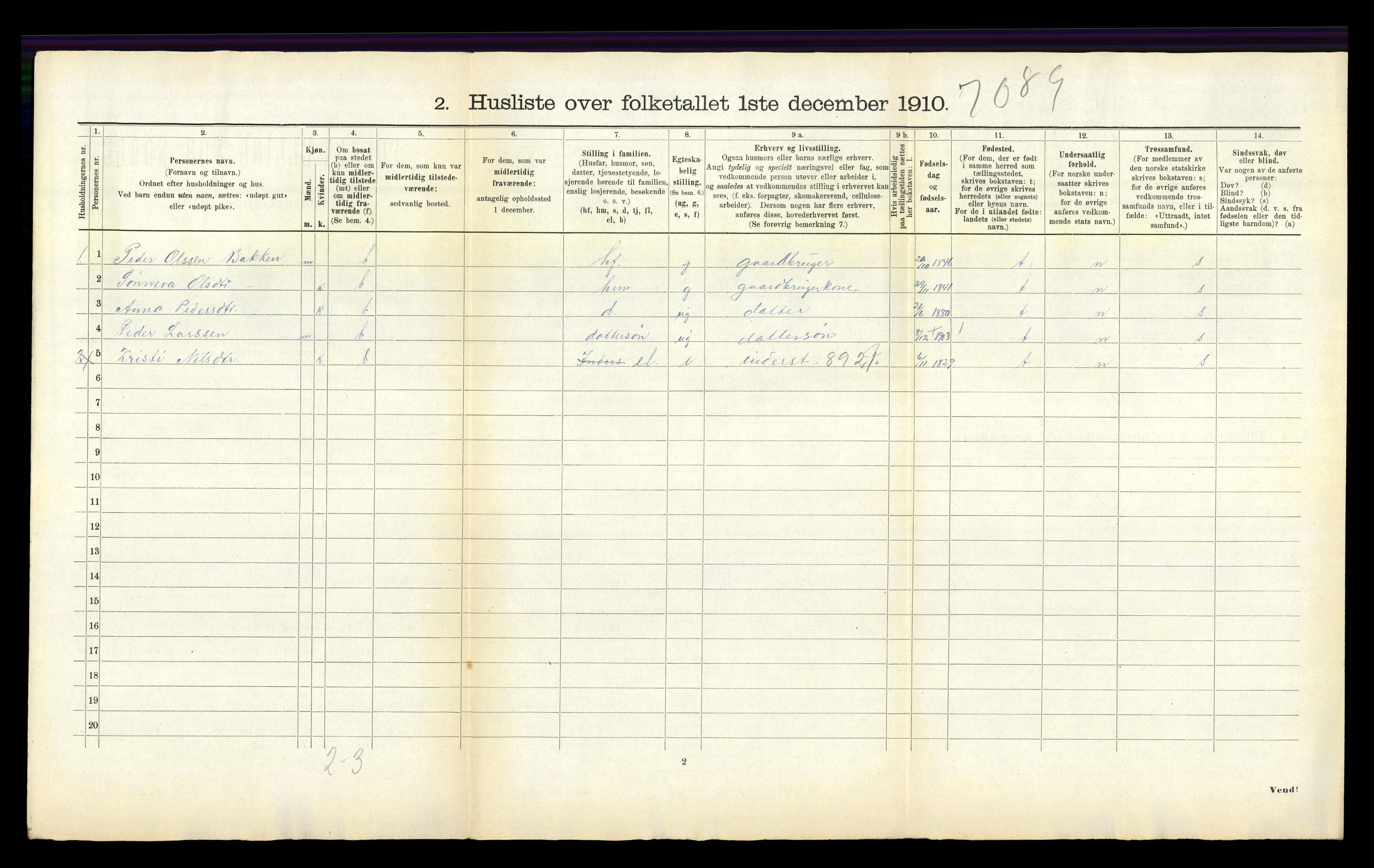 RA, 1910 census for Hafslo, 1910, p. 54