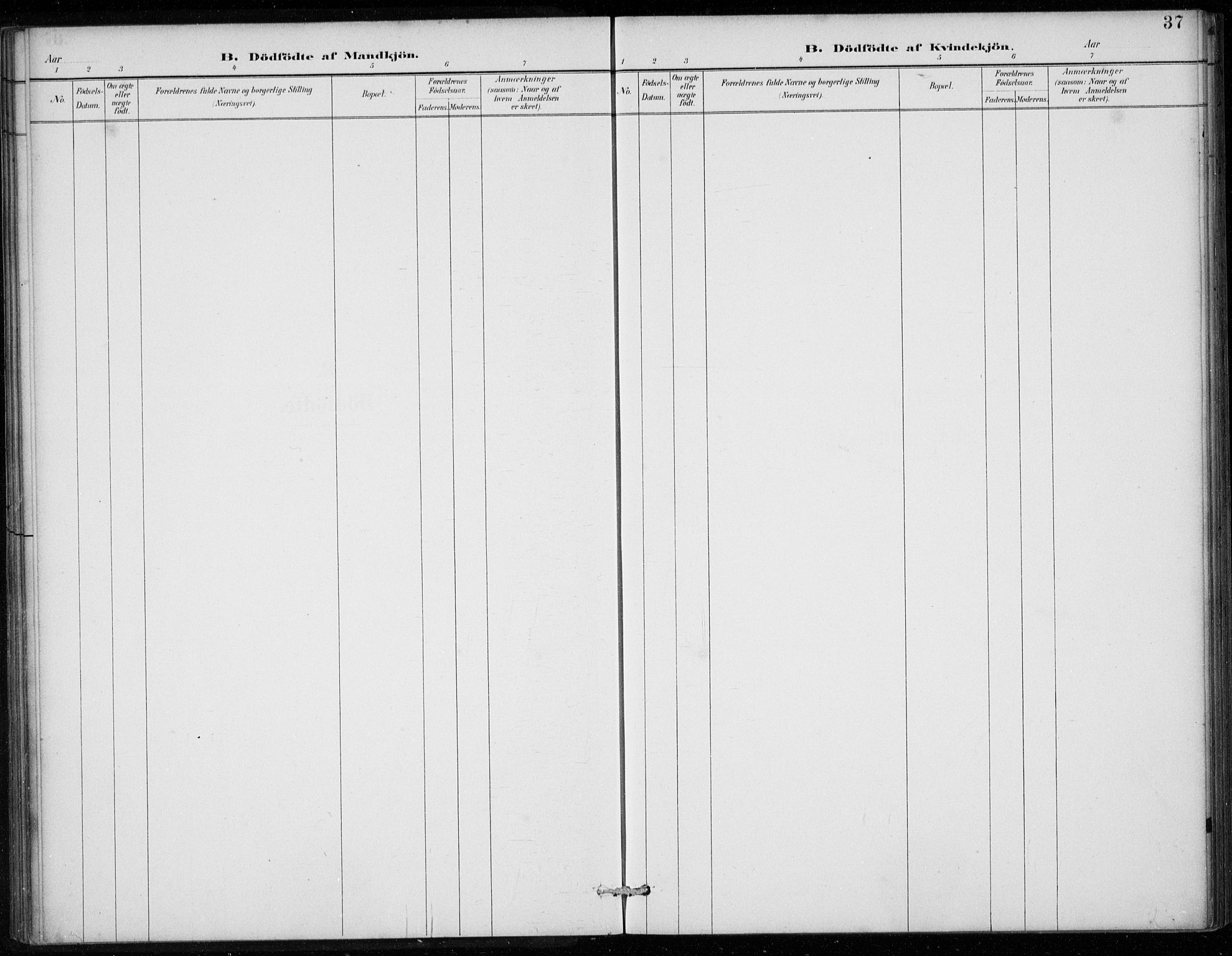 Den norske sjømannsmisjon i utlandet/Antwerpen, SAB/SAB/PA-0105/H/Ha/L0002: Parish register (official) no. A 2, 1887-1913, p. 37