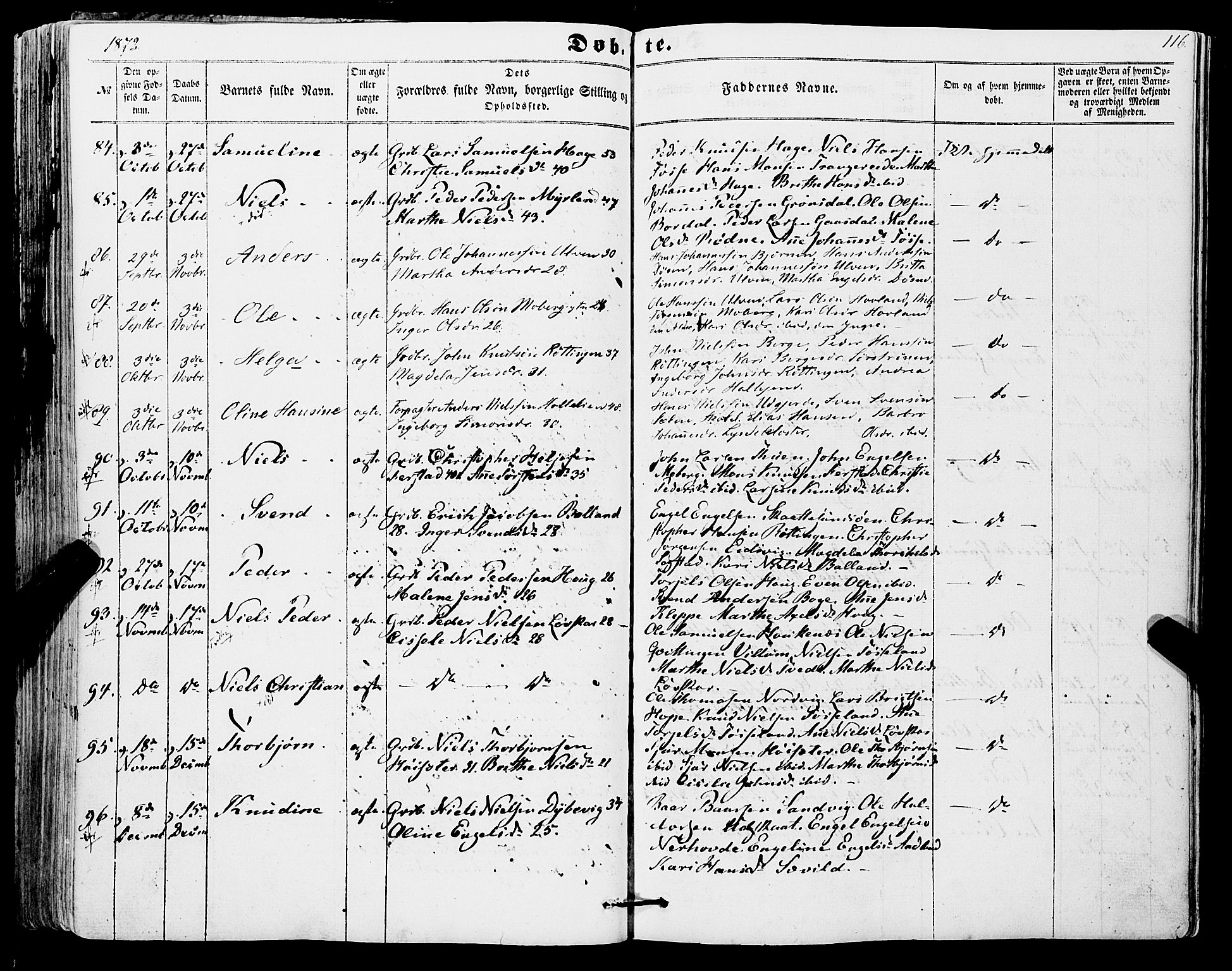 Os sokneprestembete, AV/SAB-A-99929: Parish register (official) no. A 17, 1860-1873, p. 116