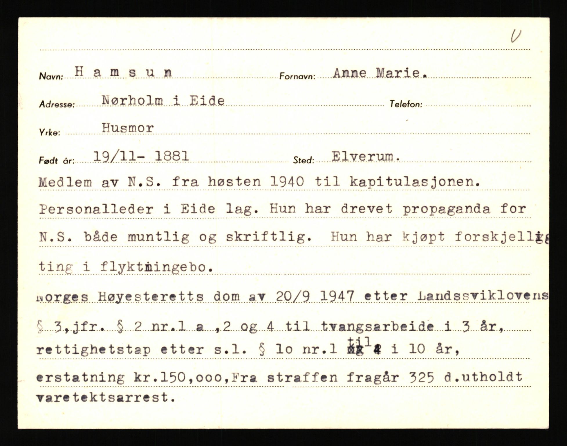 Landssvikarkivet, Arendal politikammer, RA/S-3138-25/D/Dc/L0029: Anr. 192/45, 1945-1951, p. 3