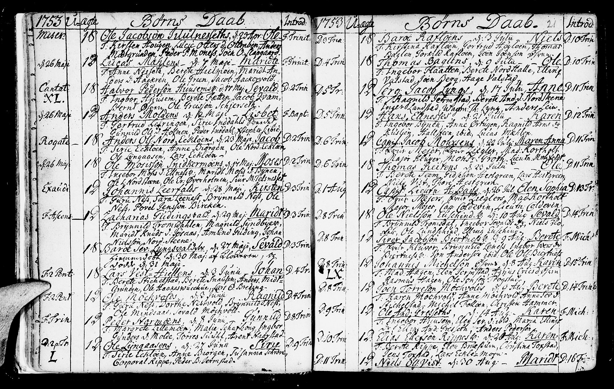 Ministerialprotokoller, klokkerbøker og fødselsregistre - Nord-Trøndelag, SAT/A-1458/723/L0231: Parish register (official) no. 723A02, 1748-1780, p. 21