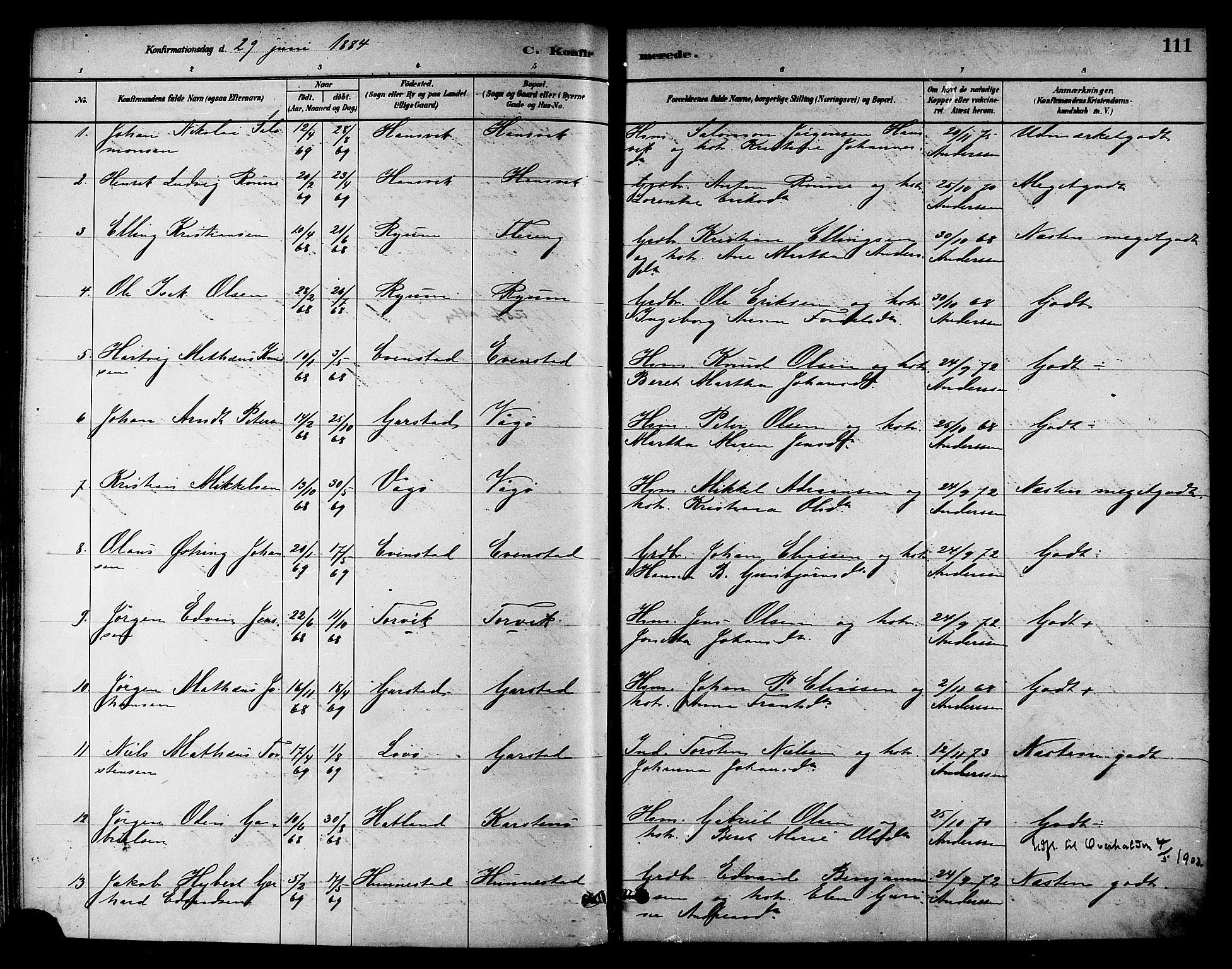 Ministerialprotokoller, klokkerbøker og fødselsregistre - Nord-Trøndelag, SAT/A-1458/786/L0686: Parish register (official) no. 786A02, 1880-1887, p. 111