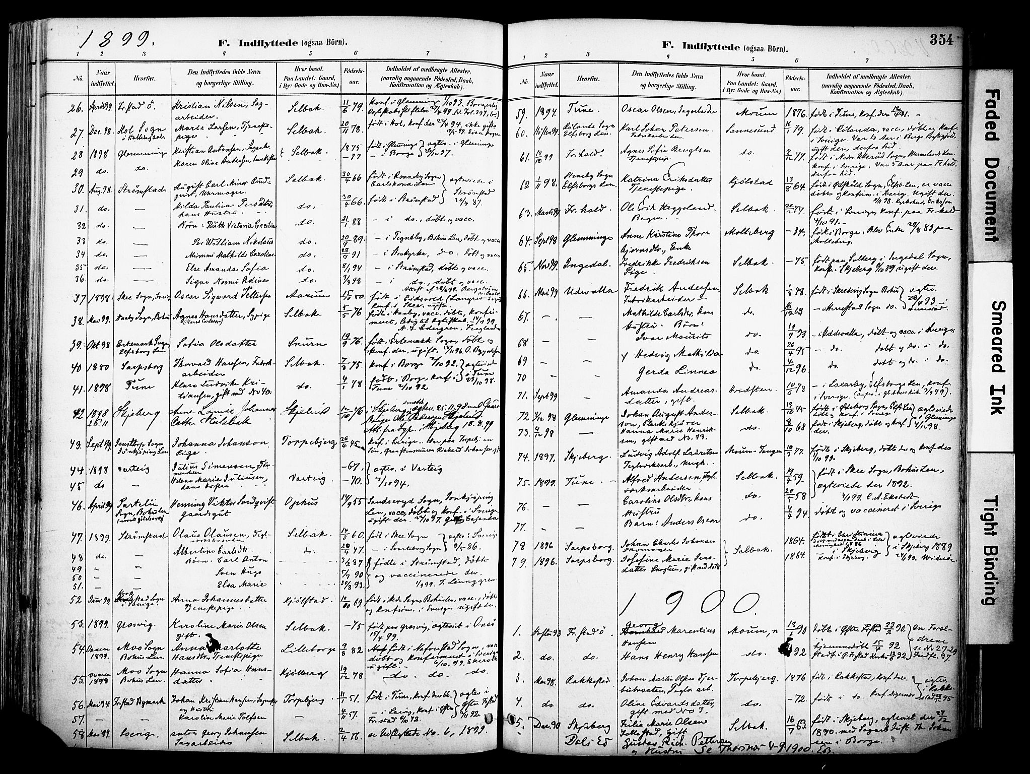 Borge prestekontor Kirkebøker, AV/SAO-A-10903/F/Fa/L0008: Parish register (official) no. I 8B, 1887-1902, p. 354