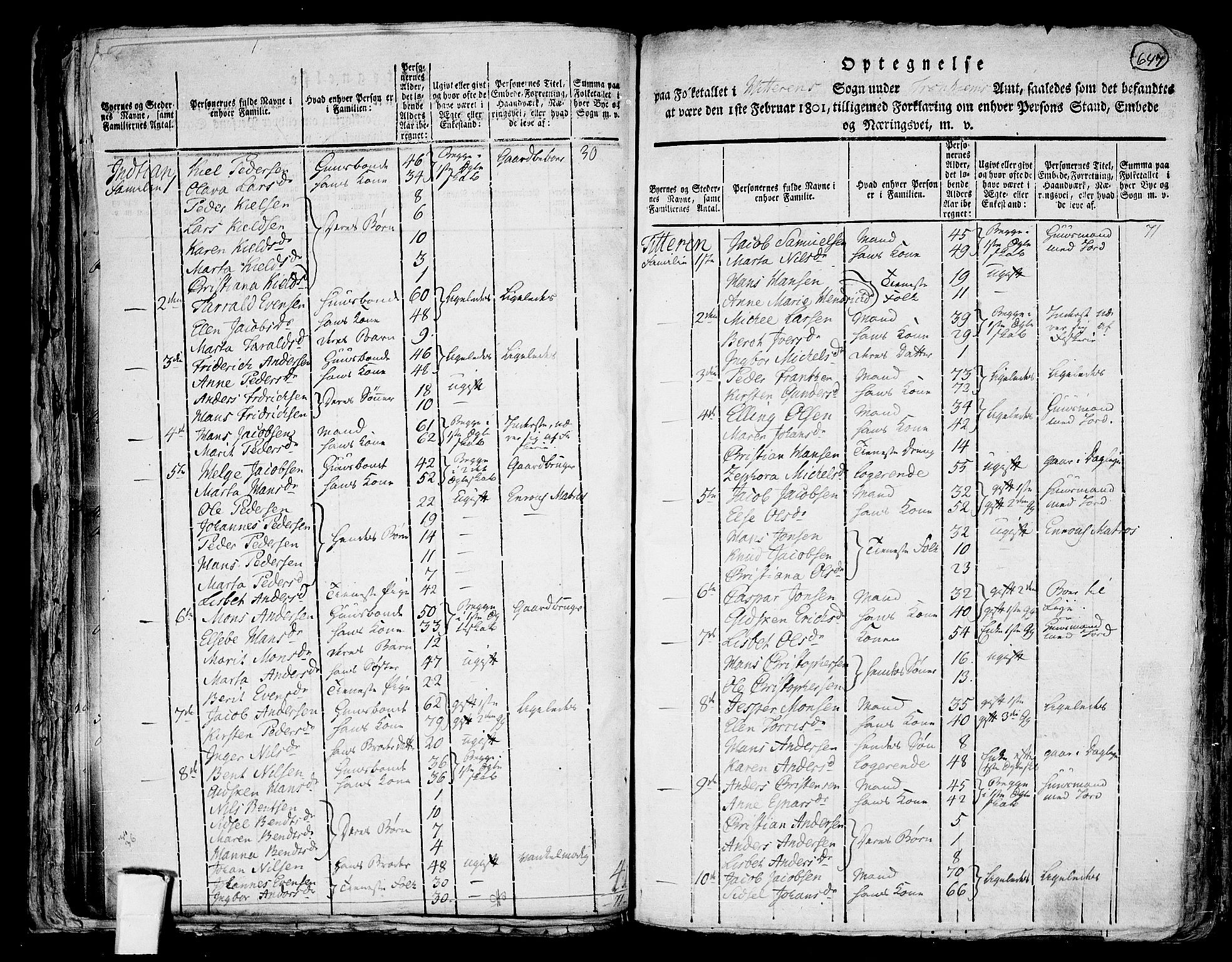 RA, 1801 census for 1617P Hitra, 1801, p. 646b-647a