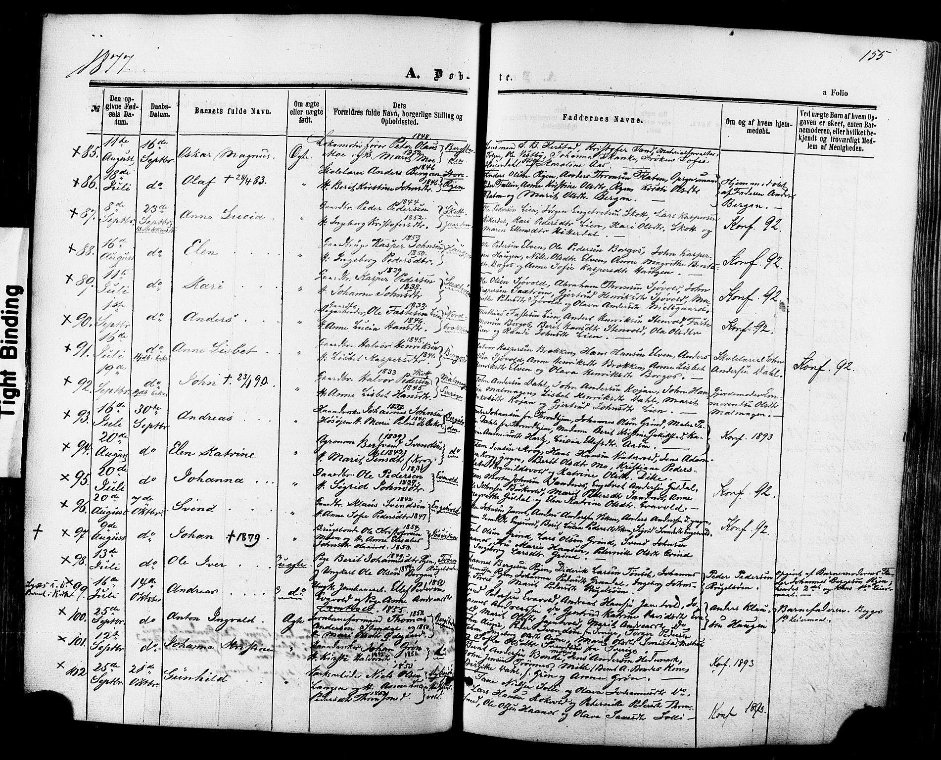 Ministerialprotokoller, klokkerbøker og fødselsregistre - Sør-Trøndelag, AV/SAT-A-1456/681/L0932: Parish register (official) no. 681A10, 1860-1878, p. 155