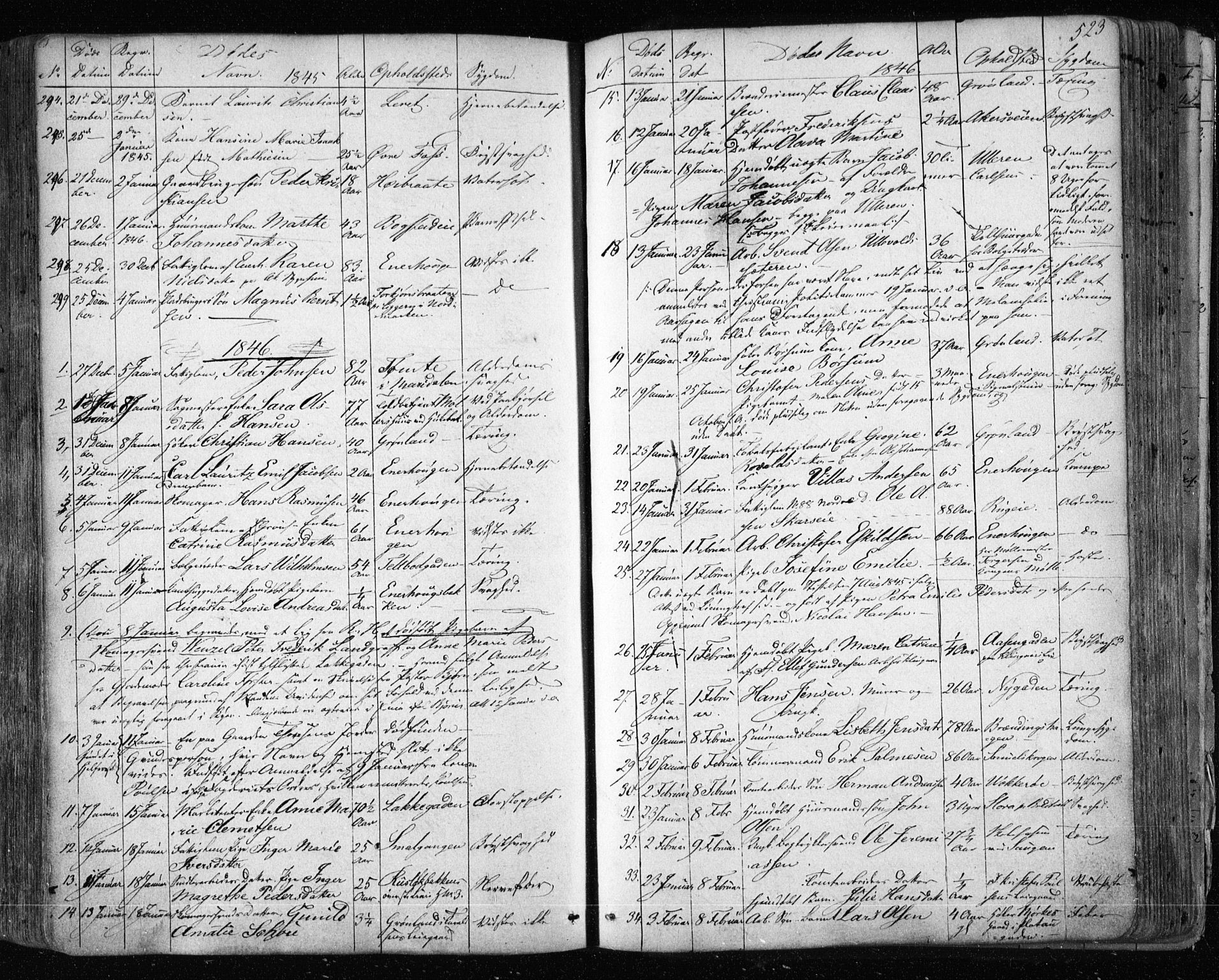 Aker prestekontor kirkebøker, SAO/A-10861/F/L0019: Parish register (official) no. 19, 1842-1852, p. 523