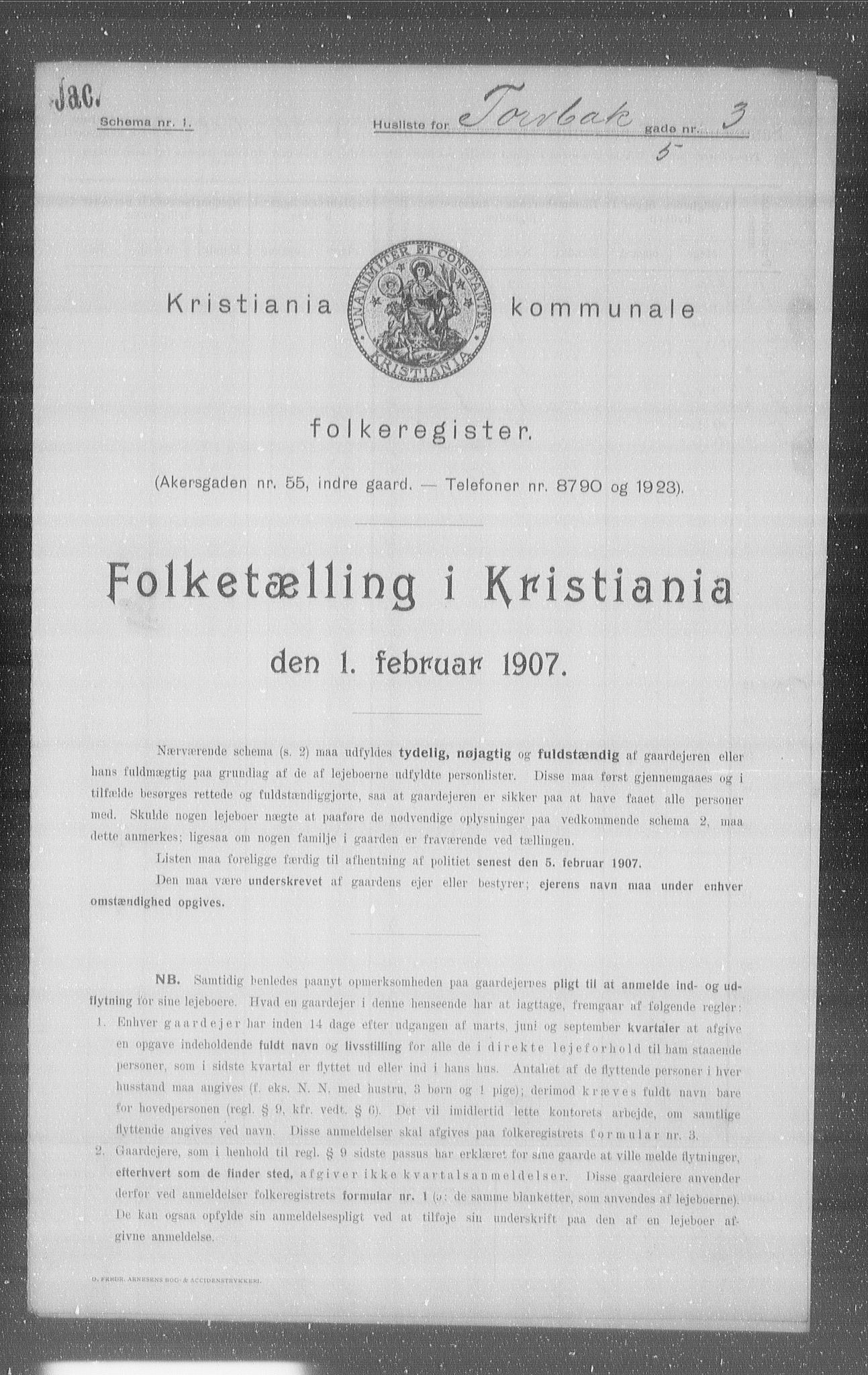 OBA, Municipal Census 1907 for Kristiania, 1907, p. 58475