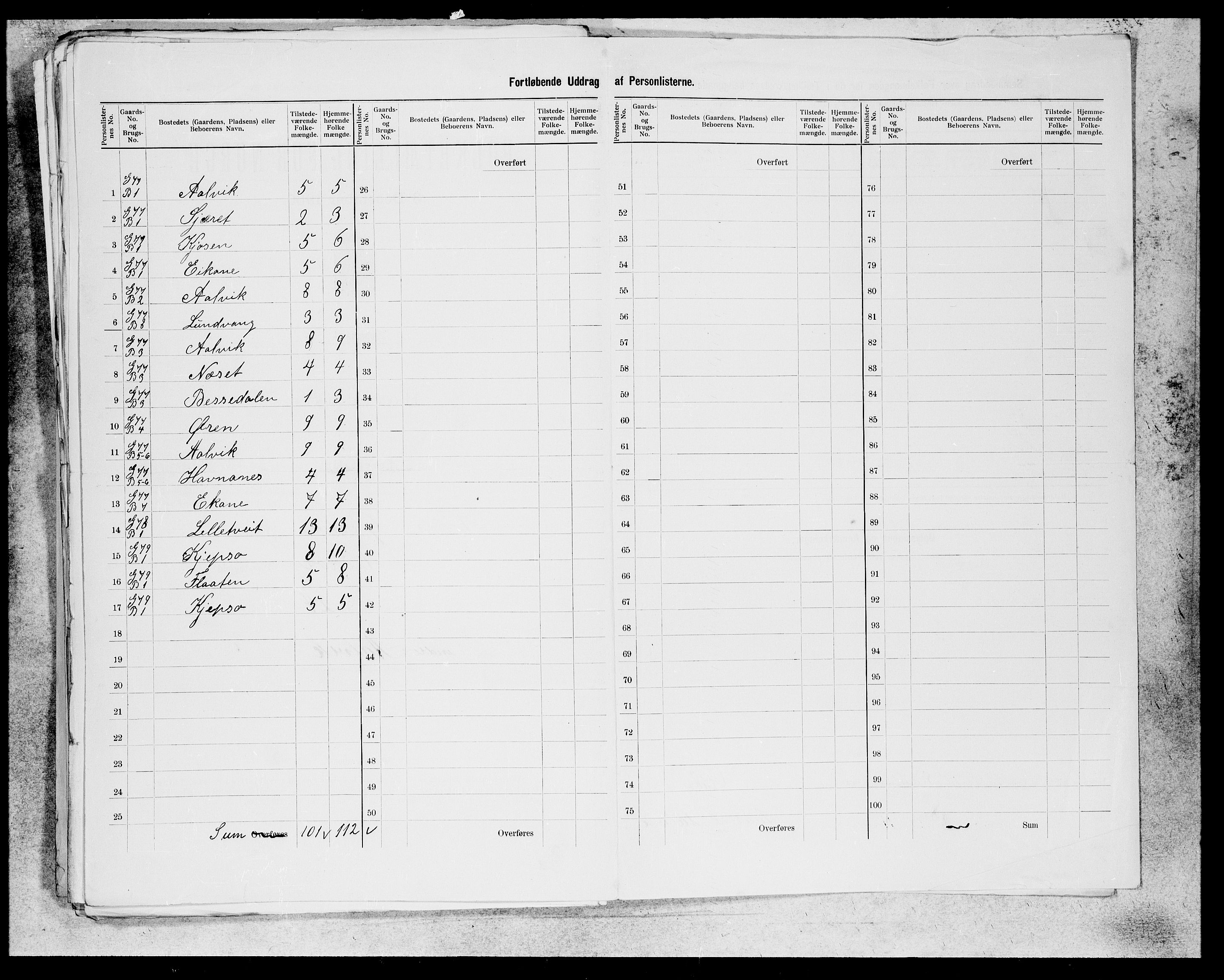 SAB, 1900 census for Kvam, 1900, p. 48