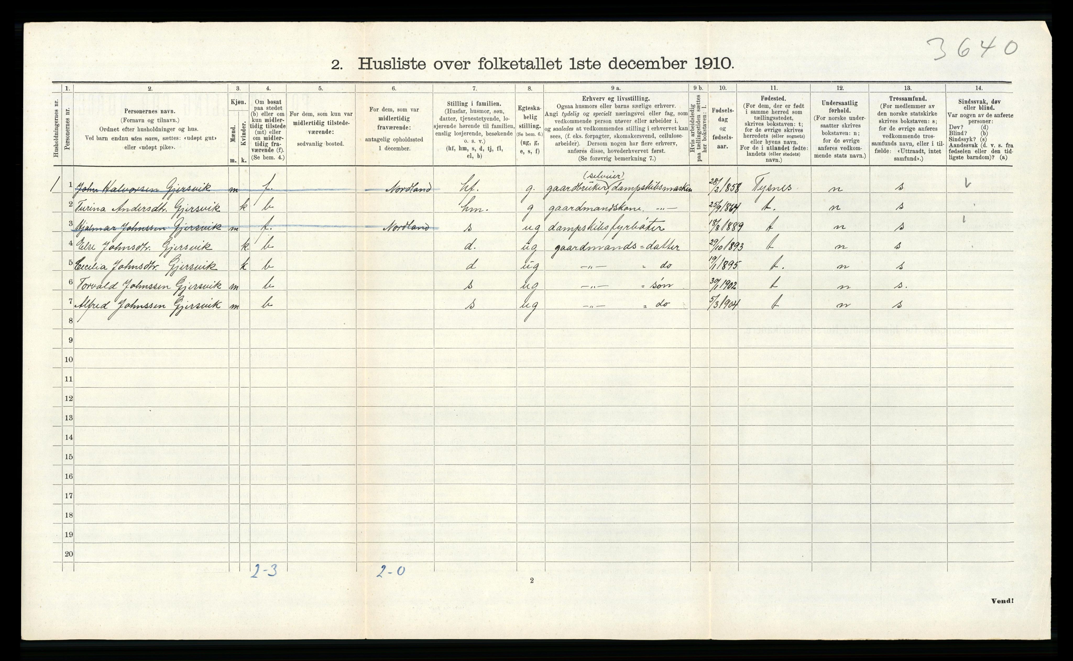 RA, 1910 census for Alversund, 1910, p. 151