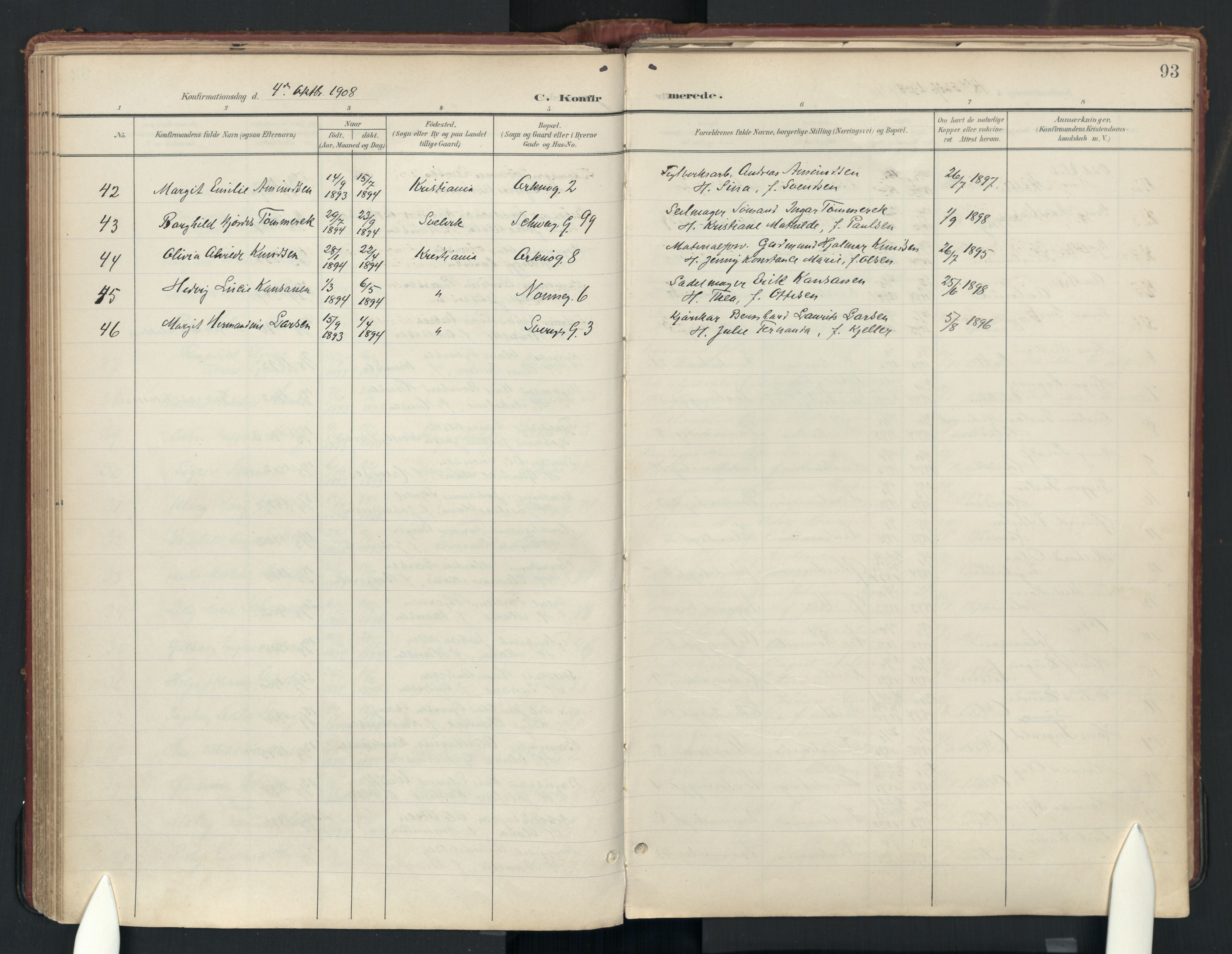 Vålerengen prestekontor Kirkebøker, AV/SAO-A-10878: Parish register (official) no. 3a, 1900-1925, p. 93