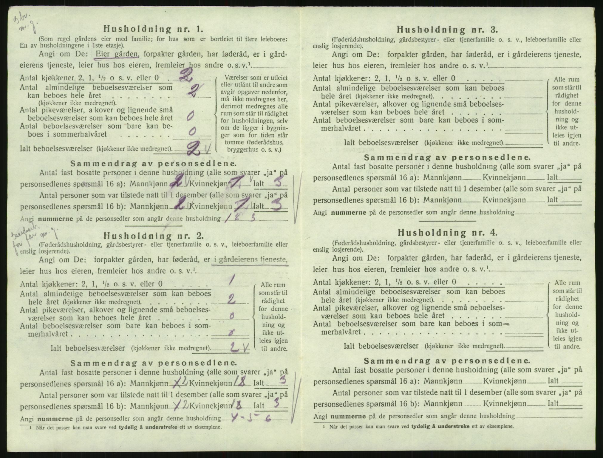 SAK, 1920 census for Hornnes, 1920, p. 86