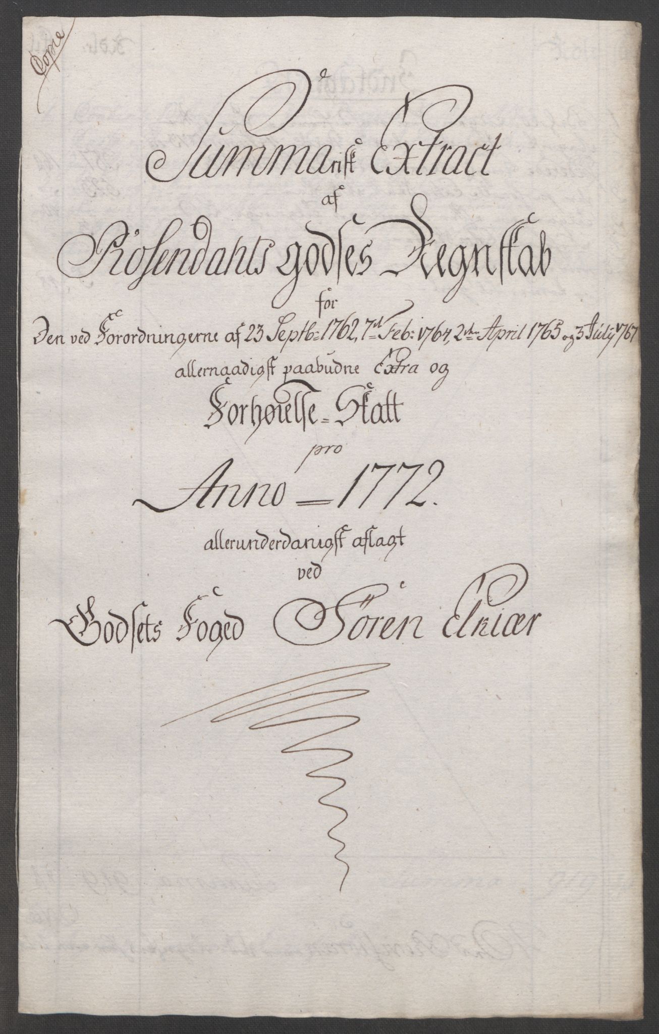 Rentekammeret inntil 1814, Reviderte regnskaper, Fogderegnskap, AV/RA-EA-4092/R49/L3157: Ekstraskatten Rosendal Baroni, 1762-1772, p. 356