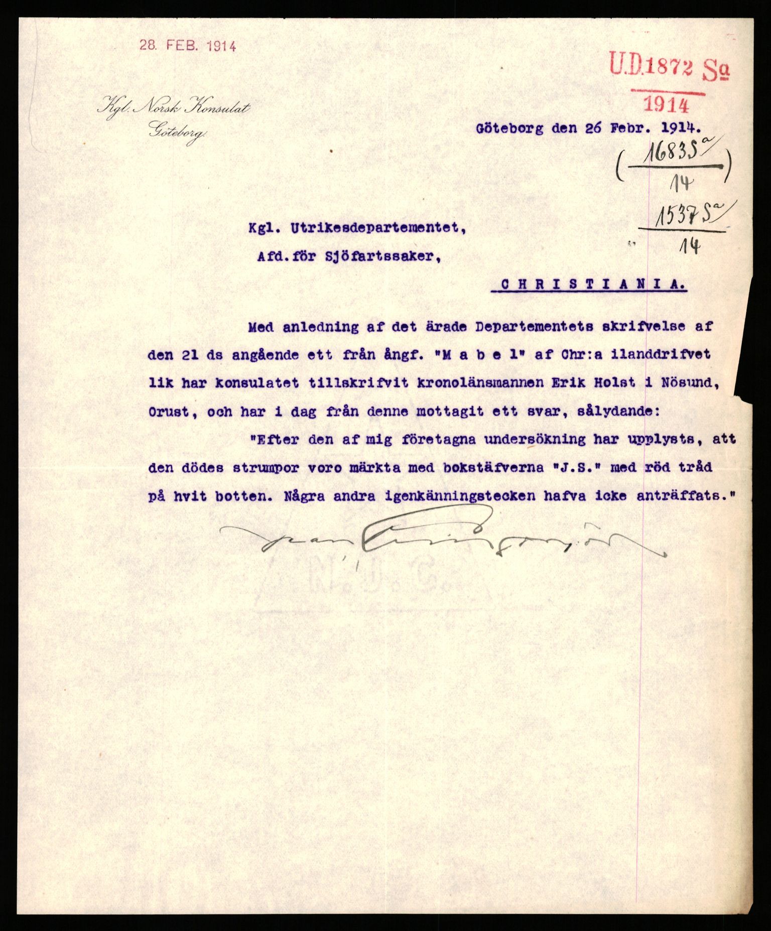 Handelsdepartementet, Sjøfartsavdelingen, 1. sjømannskontor, AV/RA-S-1405/D/Dm/L0010: Forliste skip Lar - Min, 1906-1920, p. 563